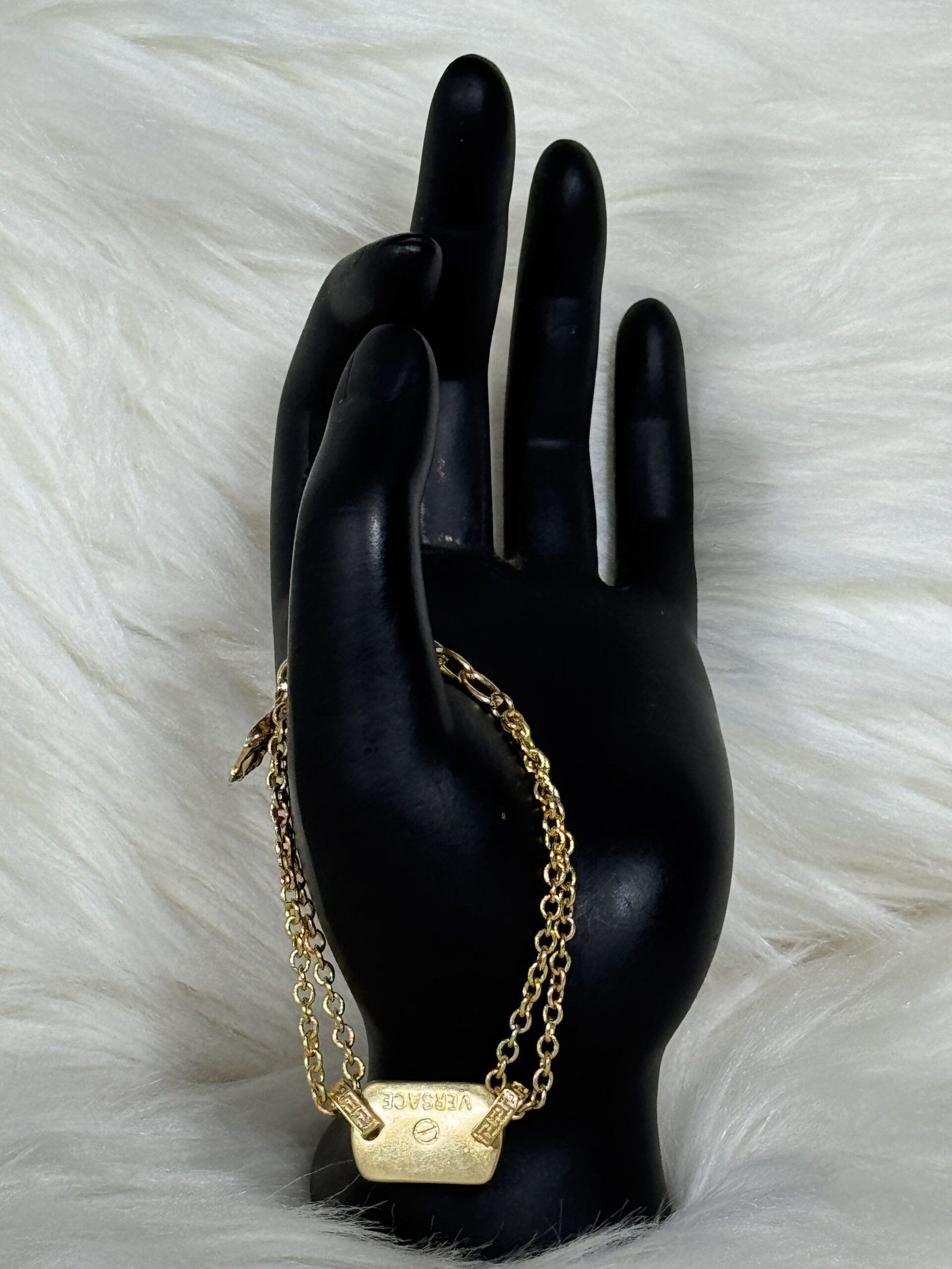 Versace Tiny Blade Gold Pendant Necklace