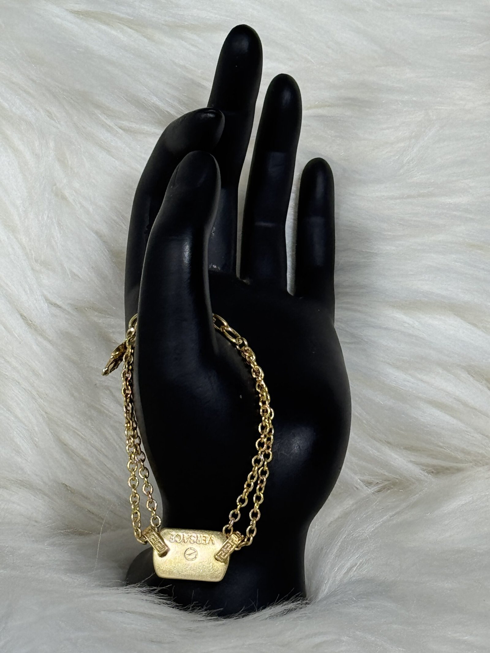 Versace Tiny Blade Gold Pendant Necklace