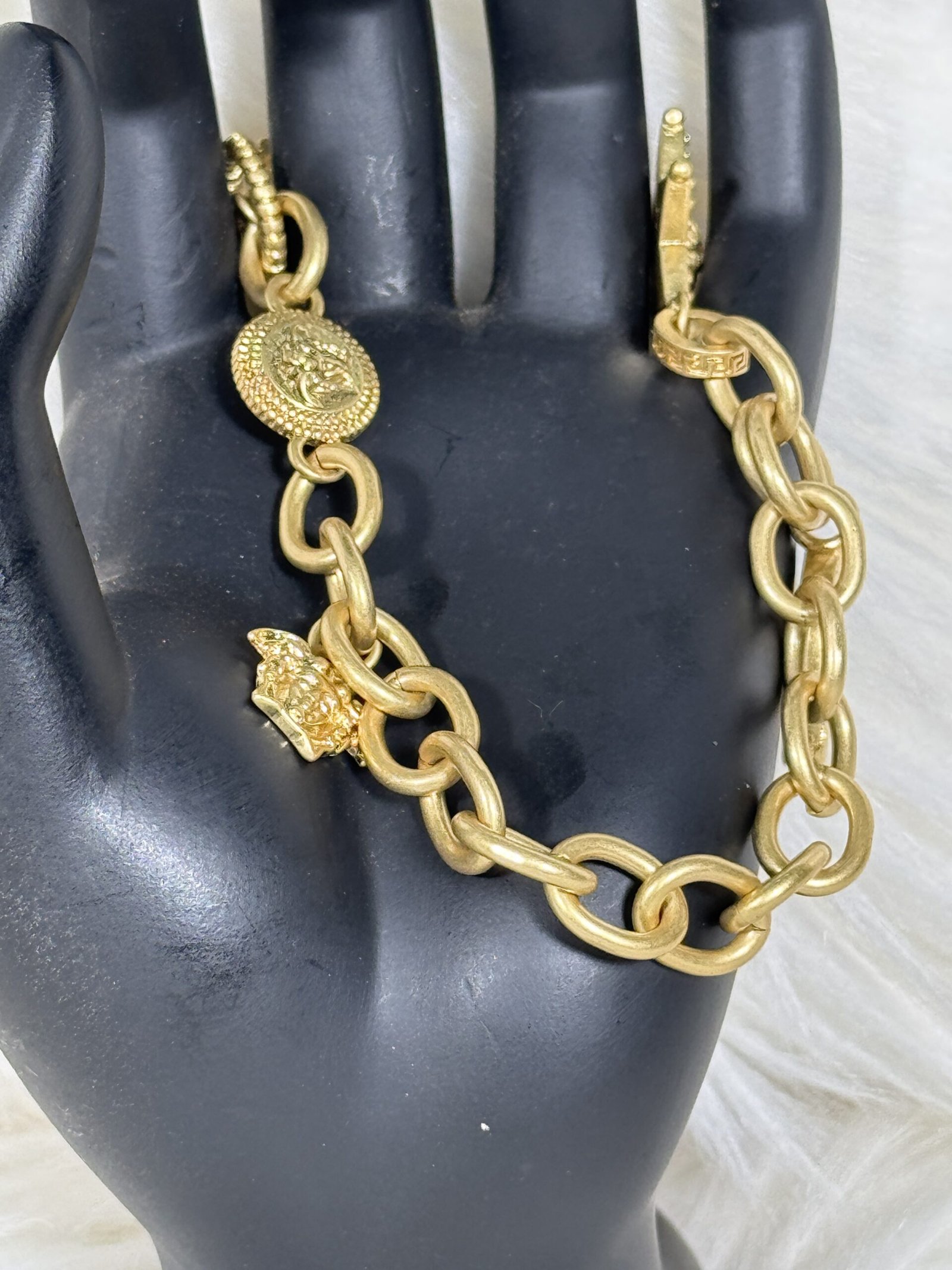 Transparent Versace Bracelet with Golden Star Pendant