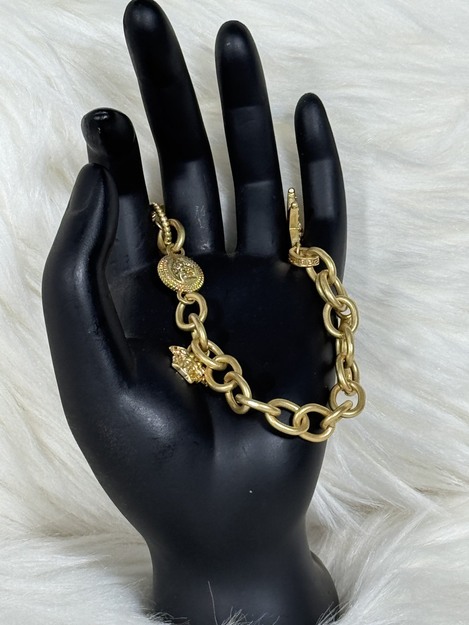 Transparent Versace Bracelet with Golden Star Pendant