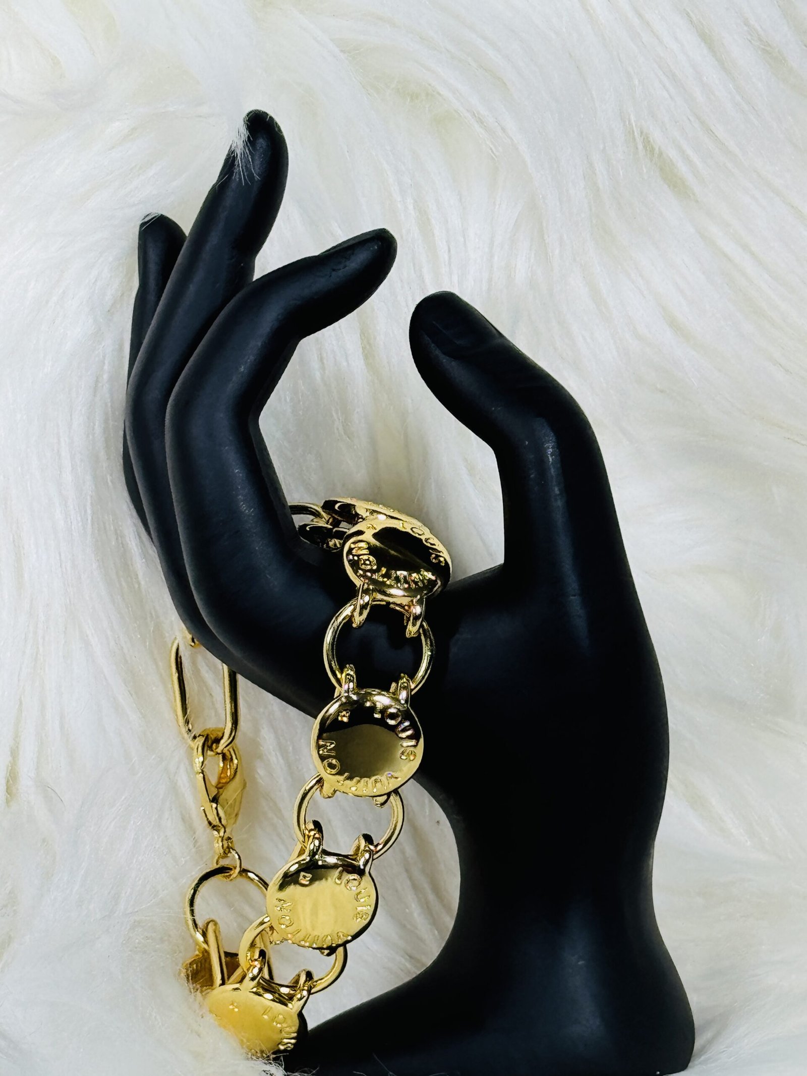 Heavy Spaced Louis Vuitton Bracelet - Golden Elegance
