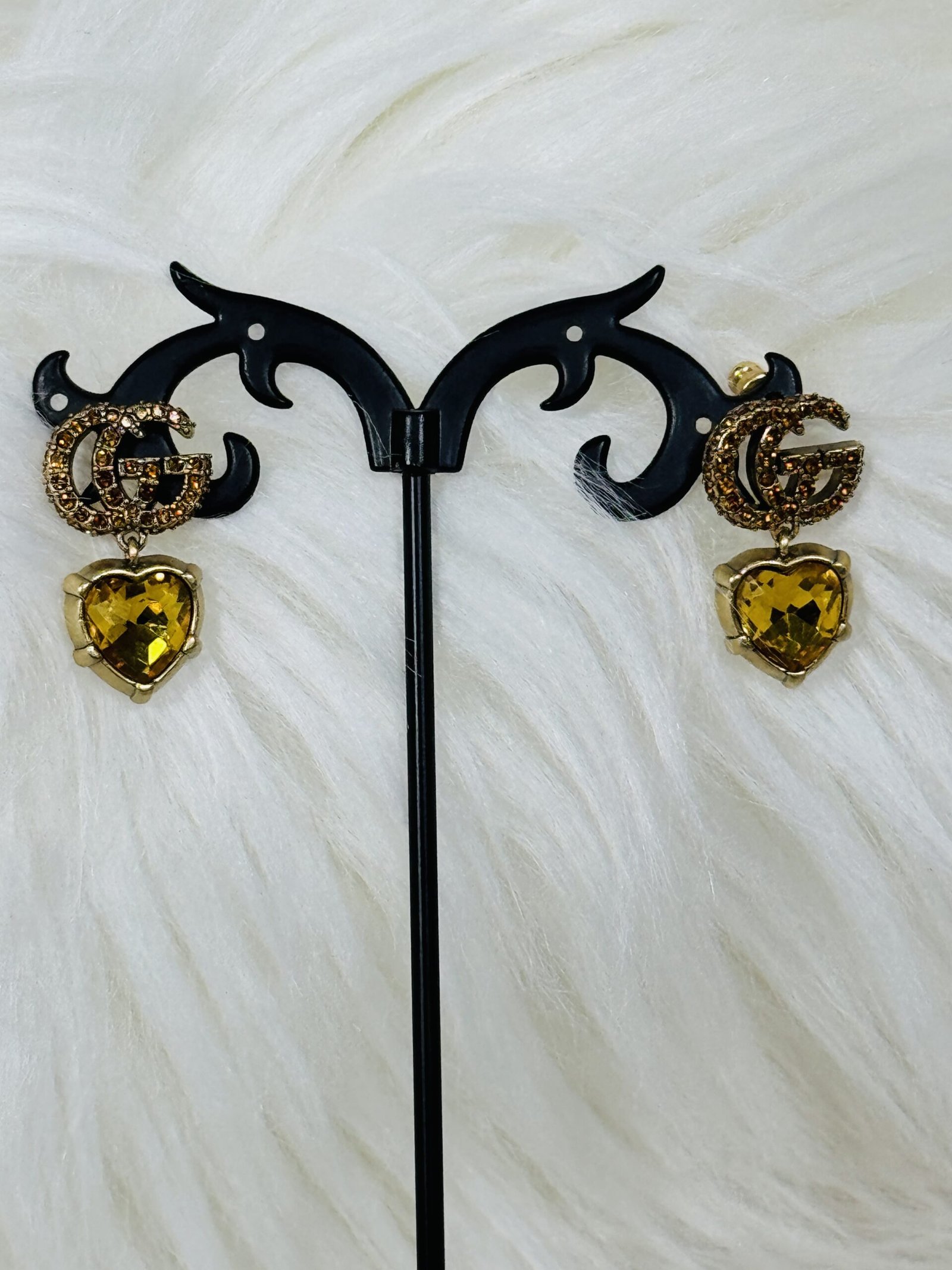 Golden Stoned Gucci Earrings