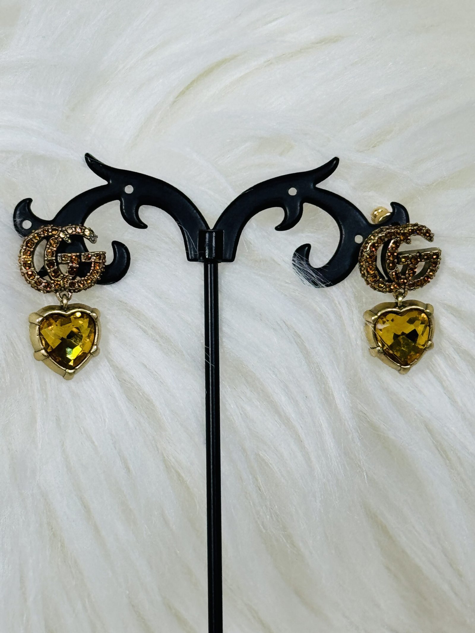 Golden Stoned Gucci Earrings