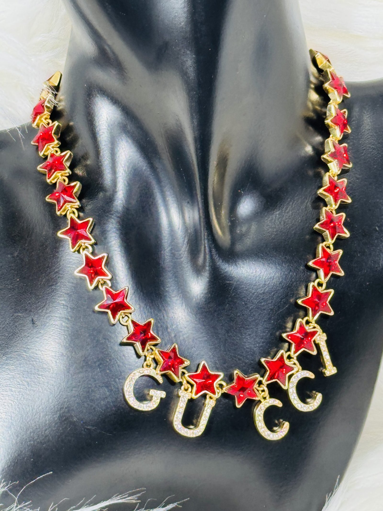 Star-like Red Stoned GUCCI Necklace