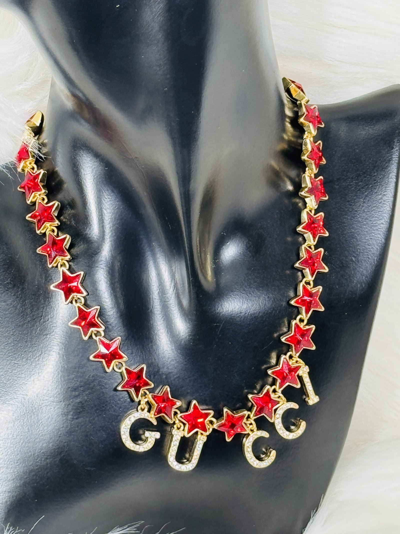 Star-like Red Stoned GUCCI Necklace