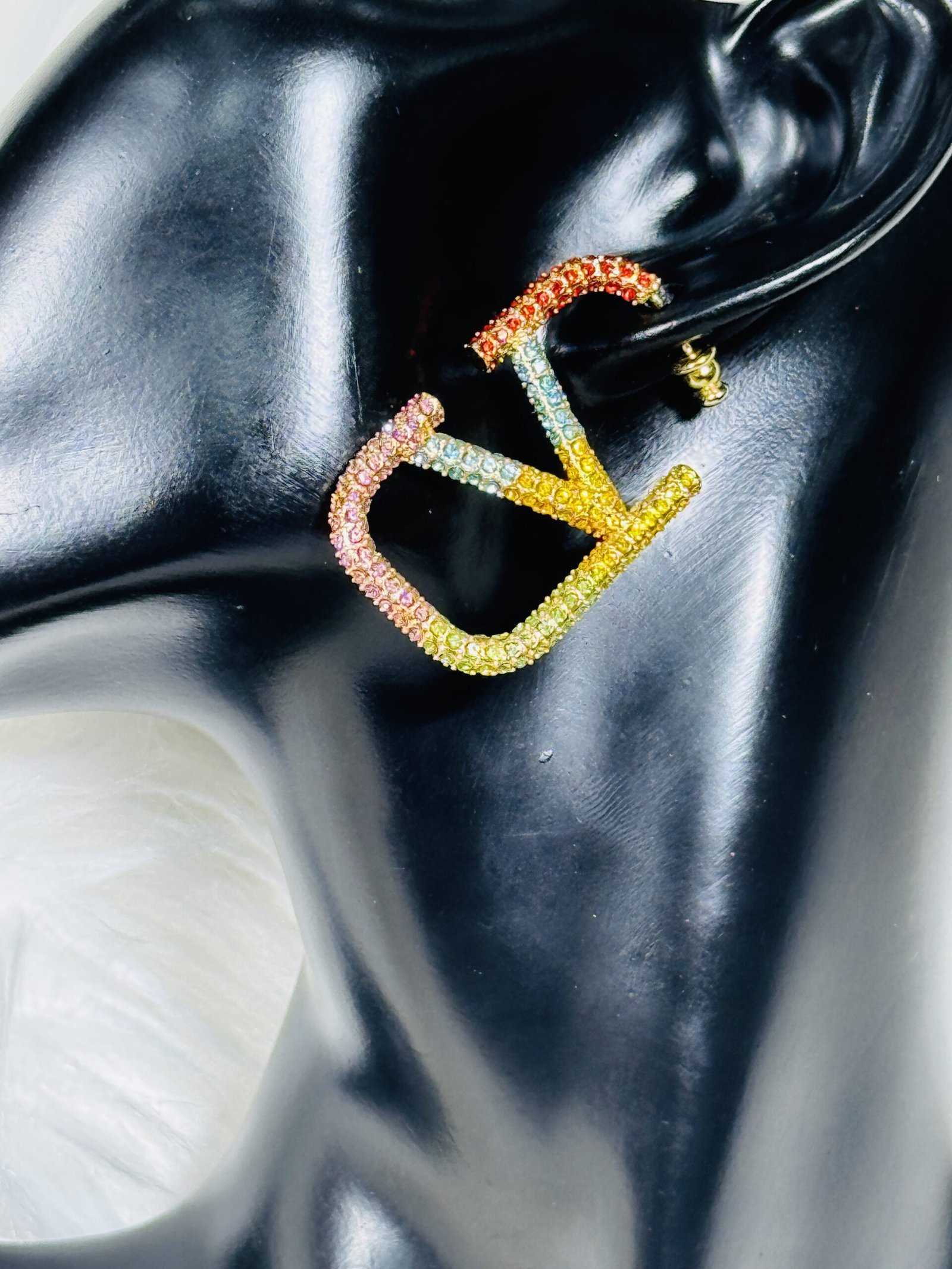 Square Half Loop Valentino Earrings