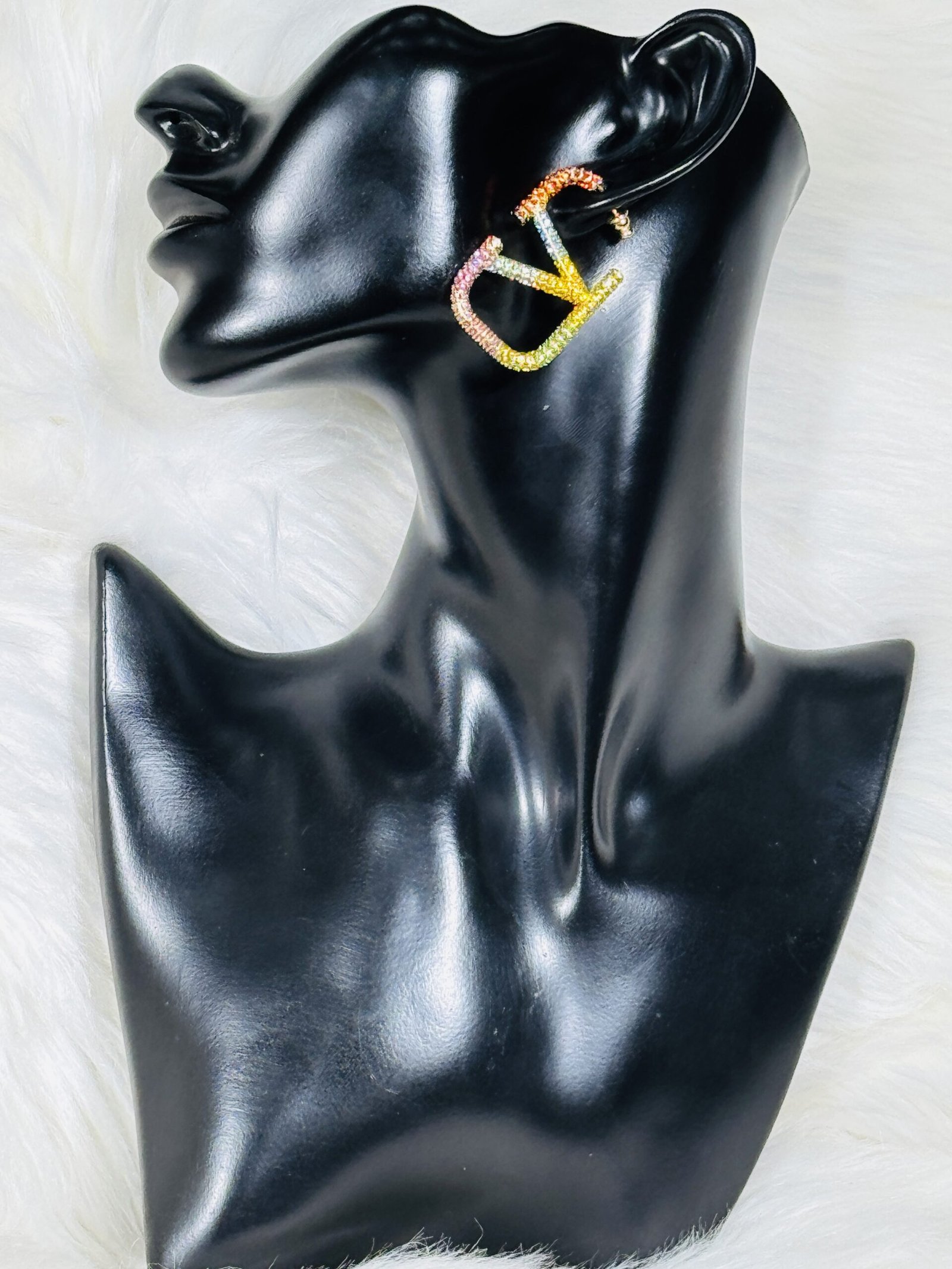 Square Half Loop Valentino Earrings