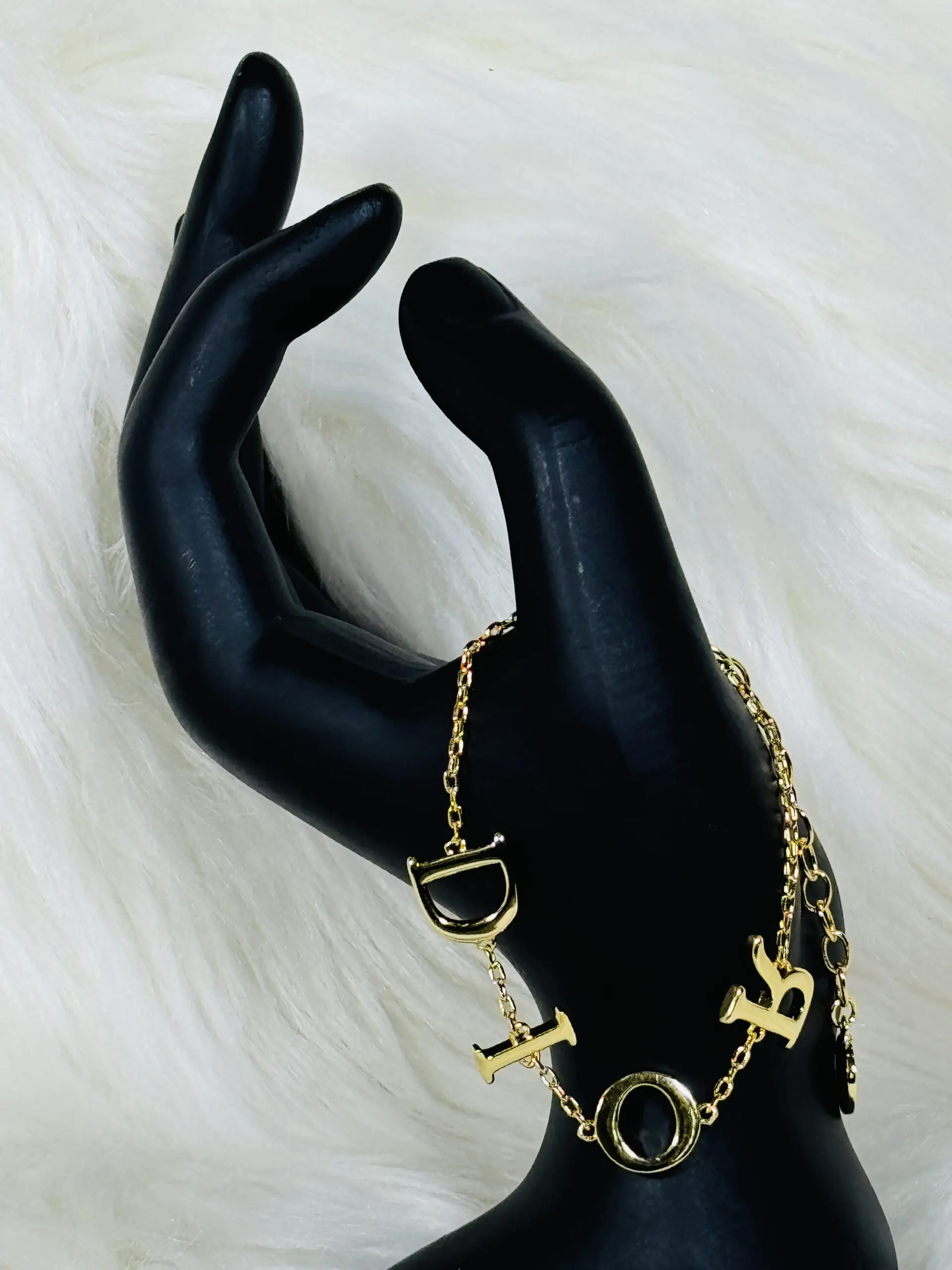 Tiny Dior Bracelet - Golden Lettering Elegance