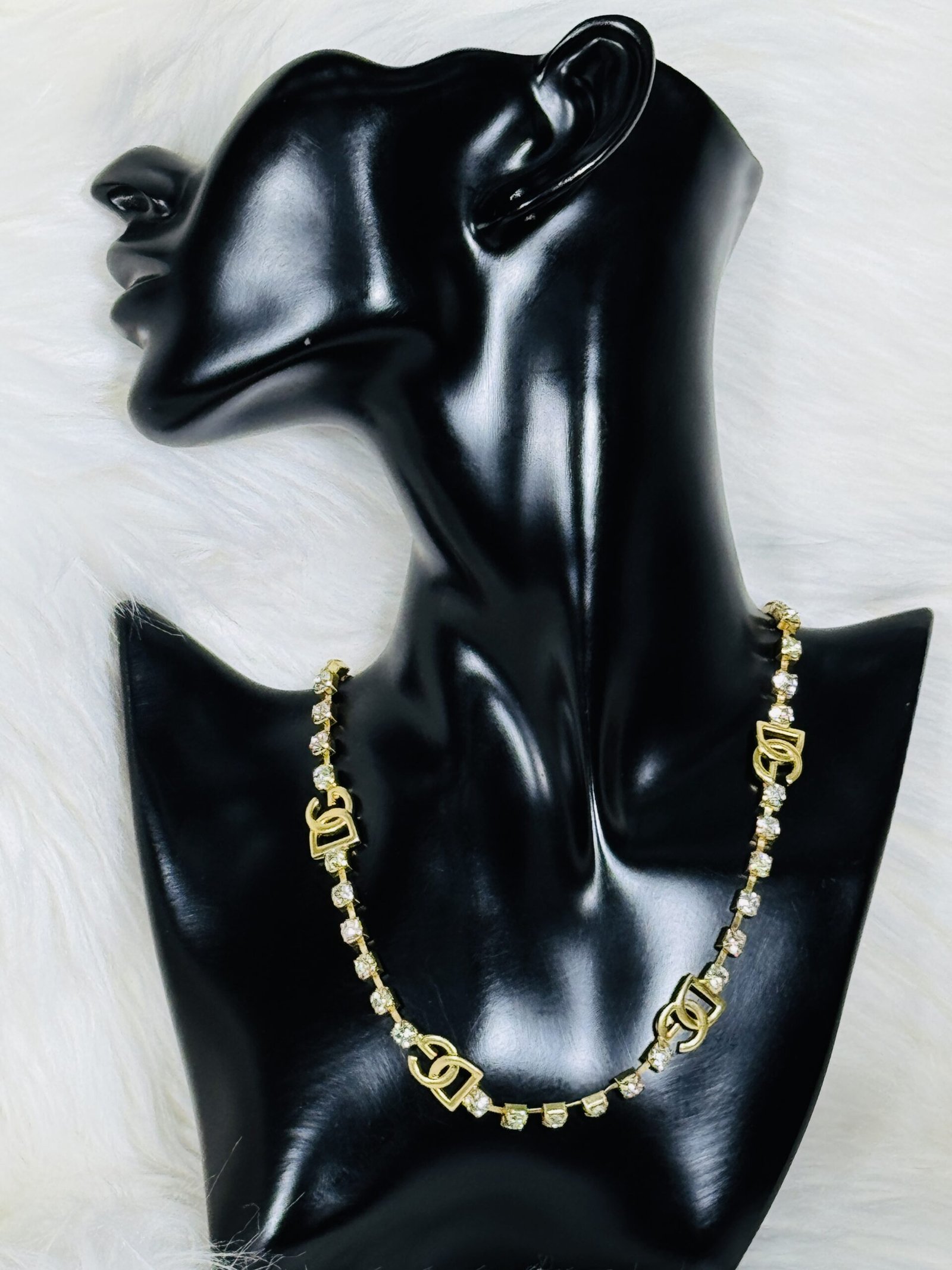 Timeless Elegance with Tiny Chain D&G necklace laced with silver stones