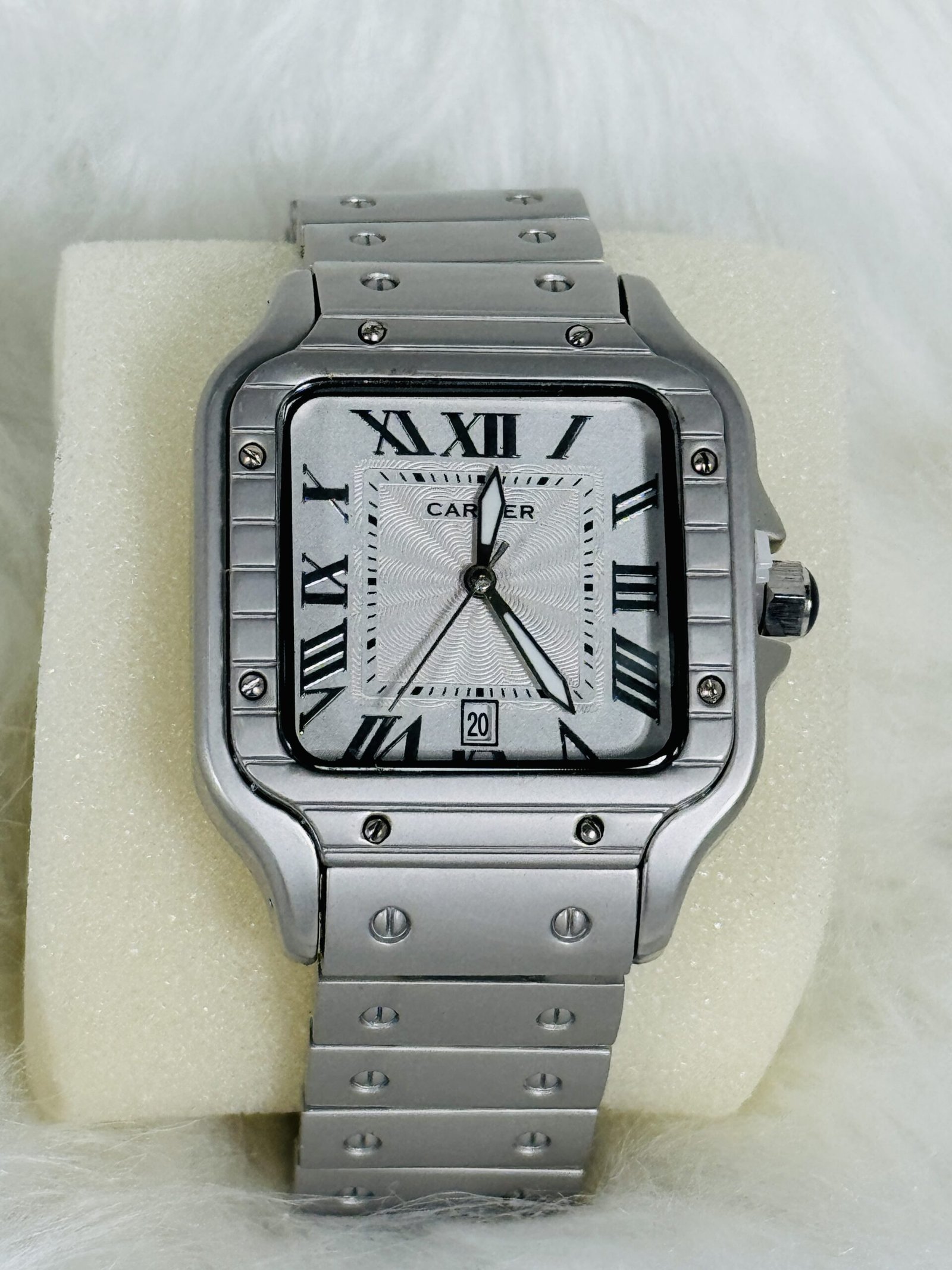 Cartier Dull Silver Chain Wristwatch