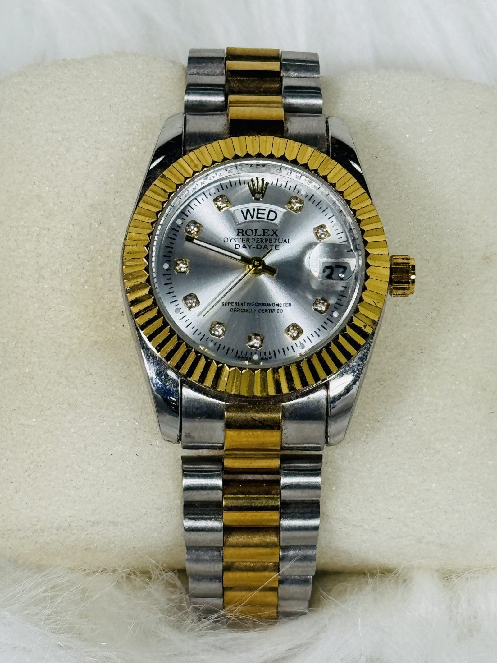 Rolex Gold and Silver Women's Wristwatch