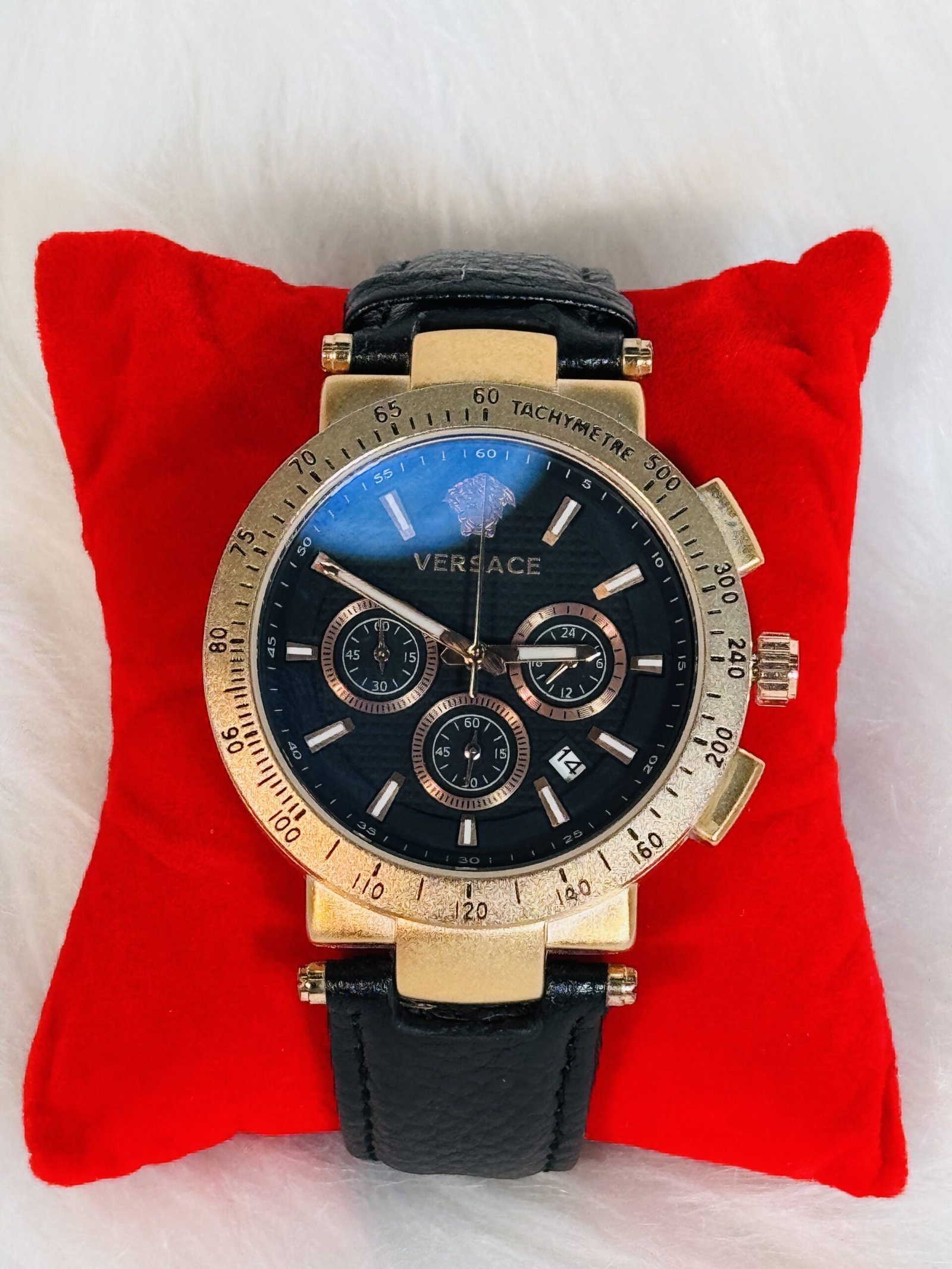 Versace Leather Strap Wristwatch