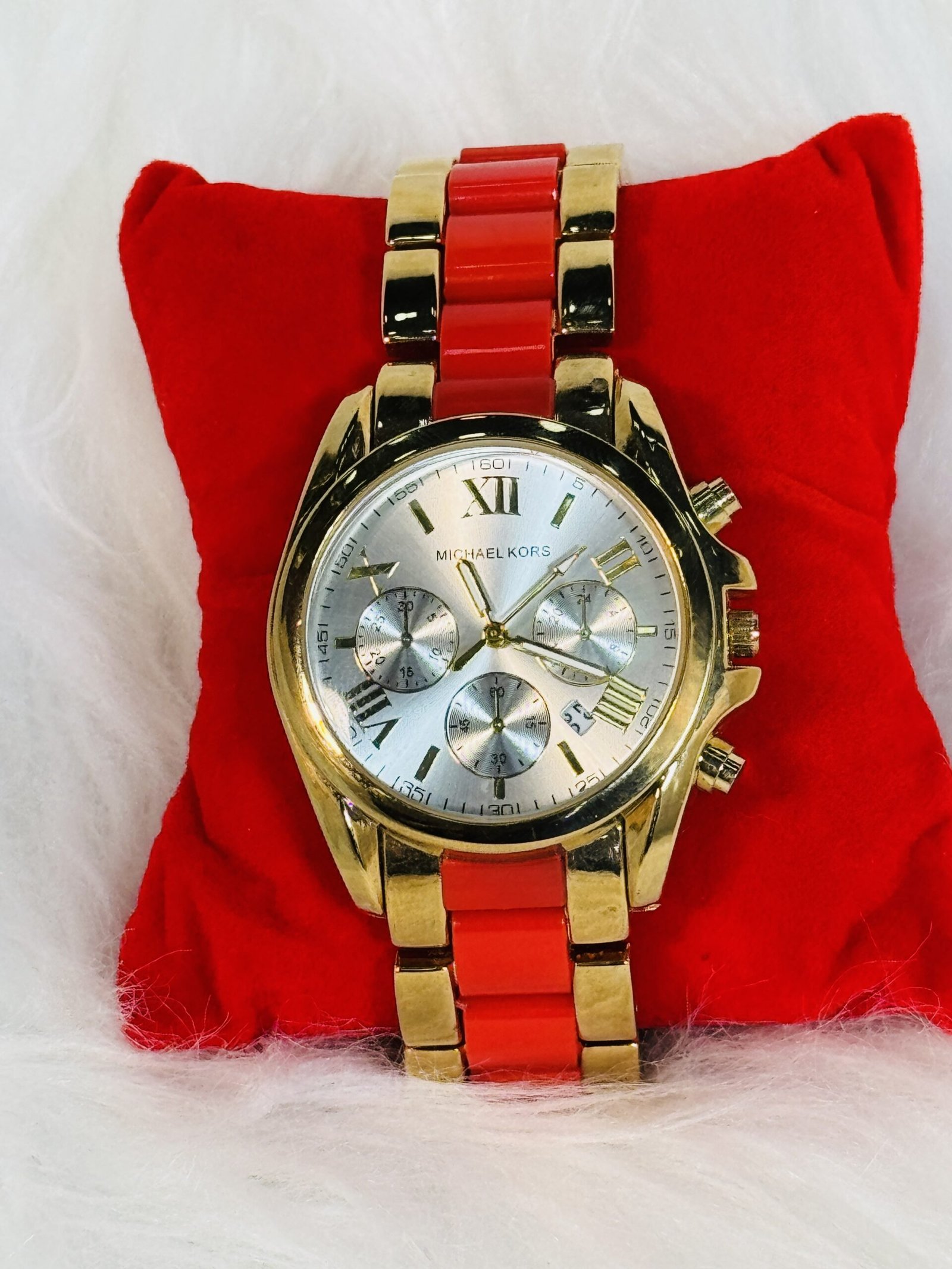 Michael Kors Red & Gold Wristwatch