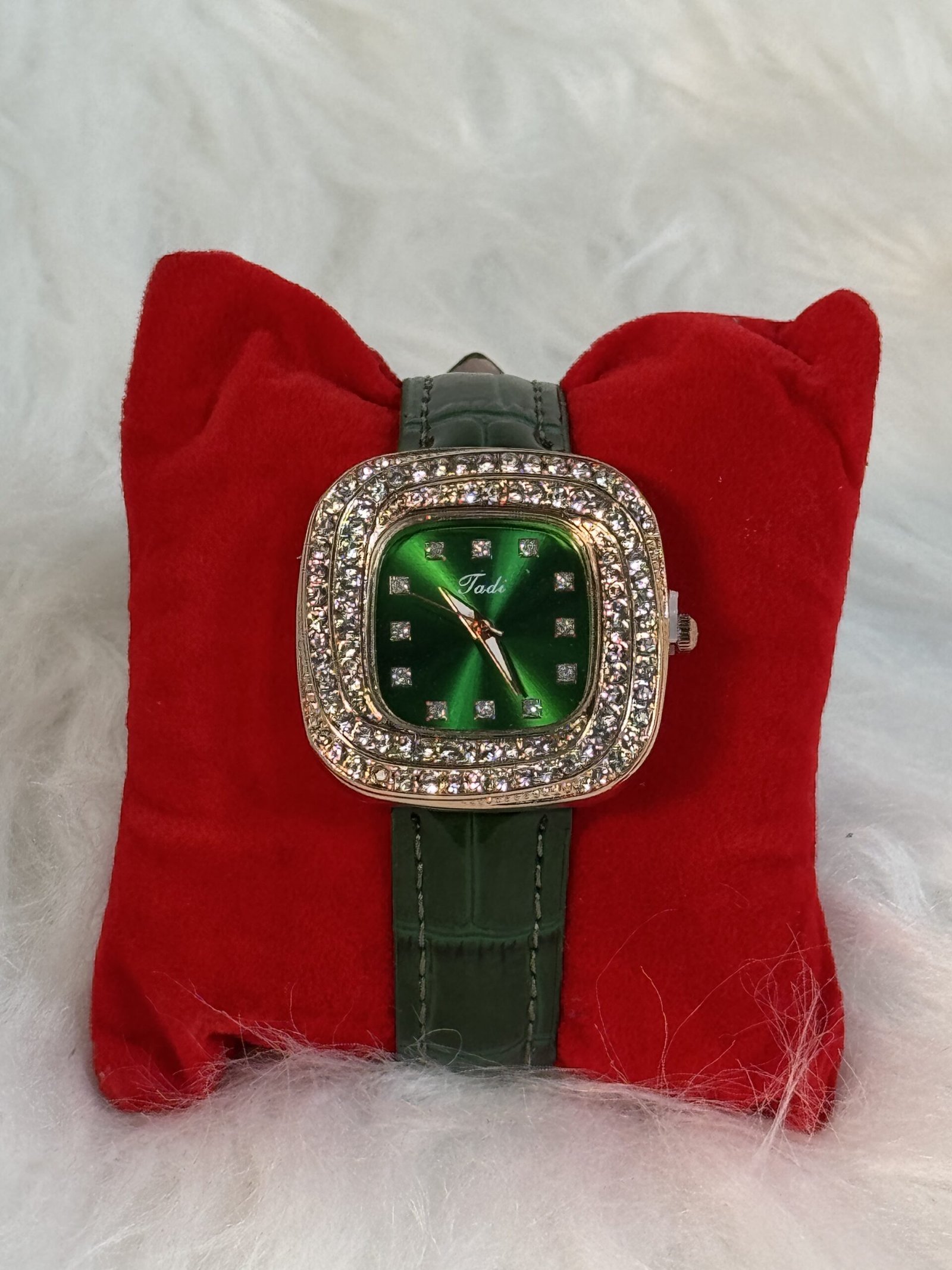 Tadi Green Leather Wristwatch