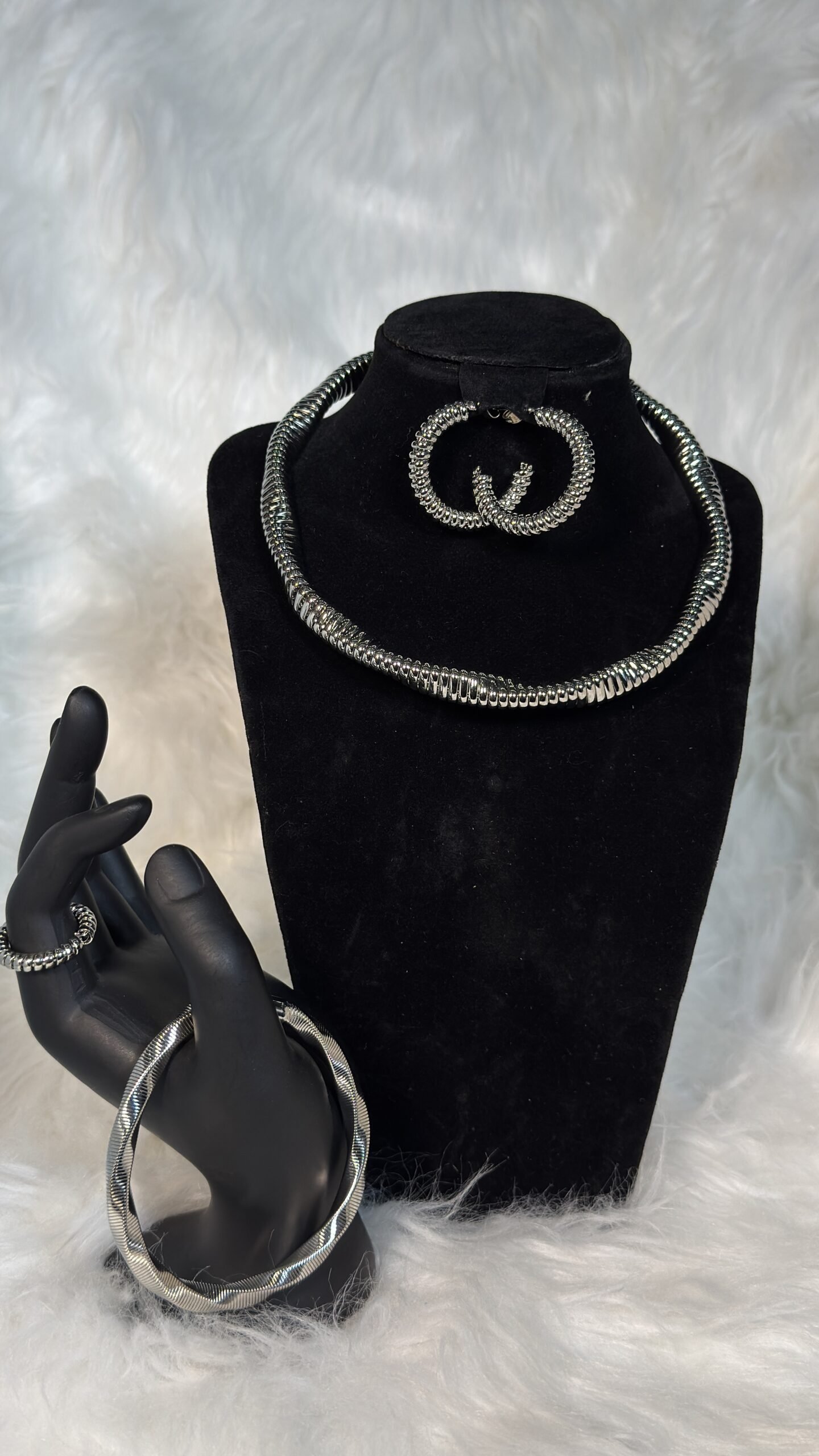 Italian Silver Replica Spiral Twist Set