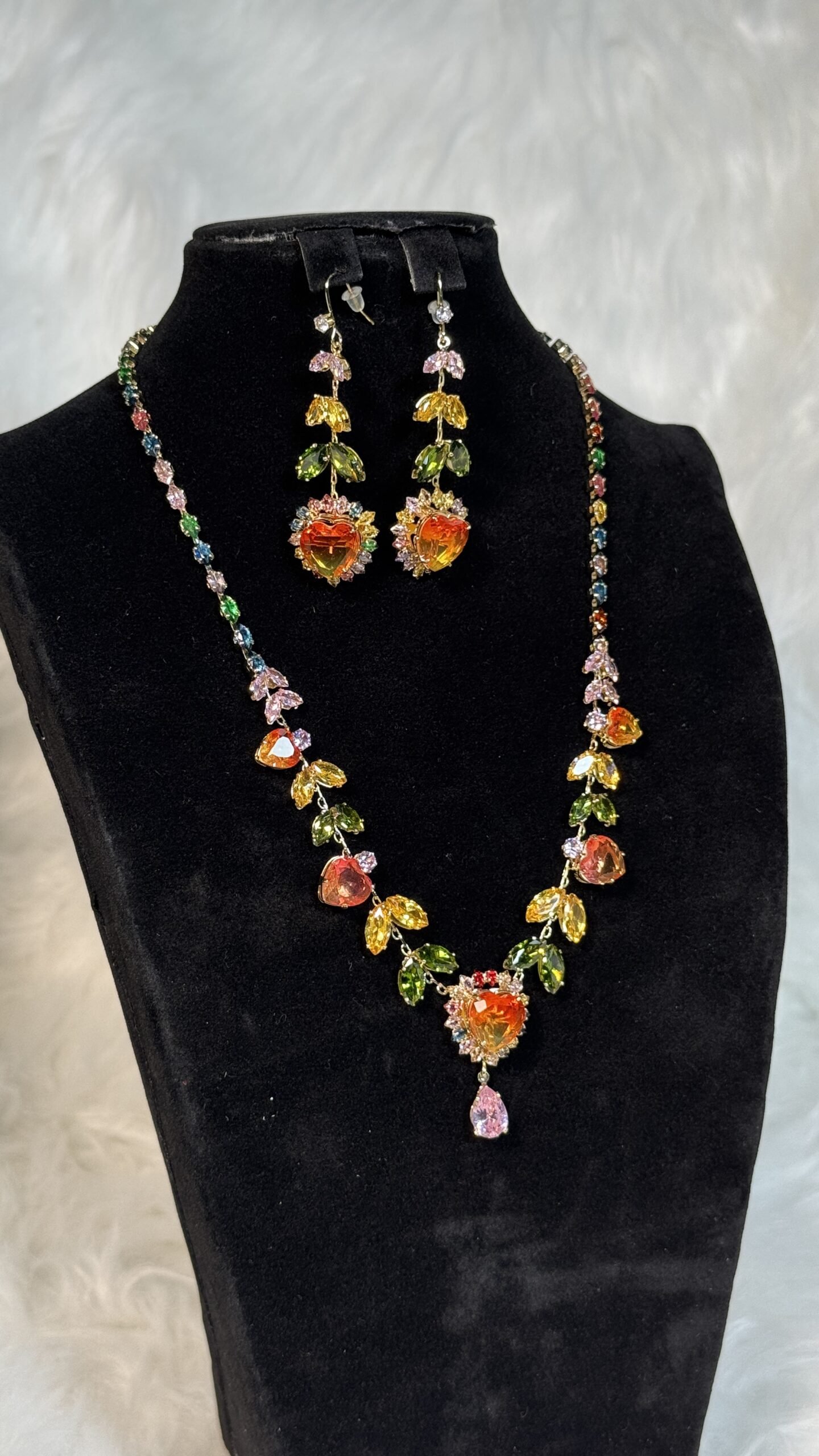 Bridal Crystal Necklace Set - Custom Design 046