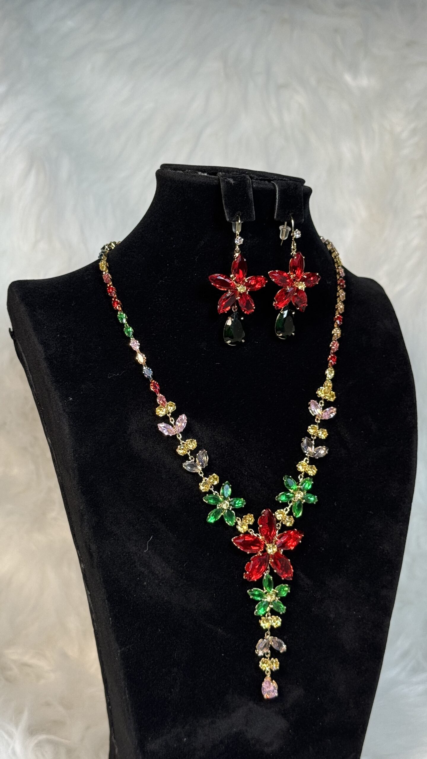 Bridal Crystal Necklace Set Custom Design 050