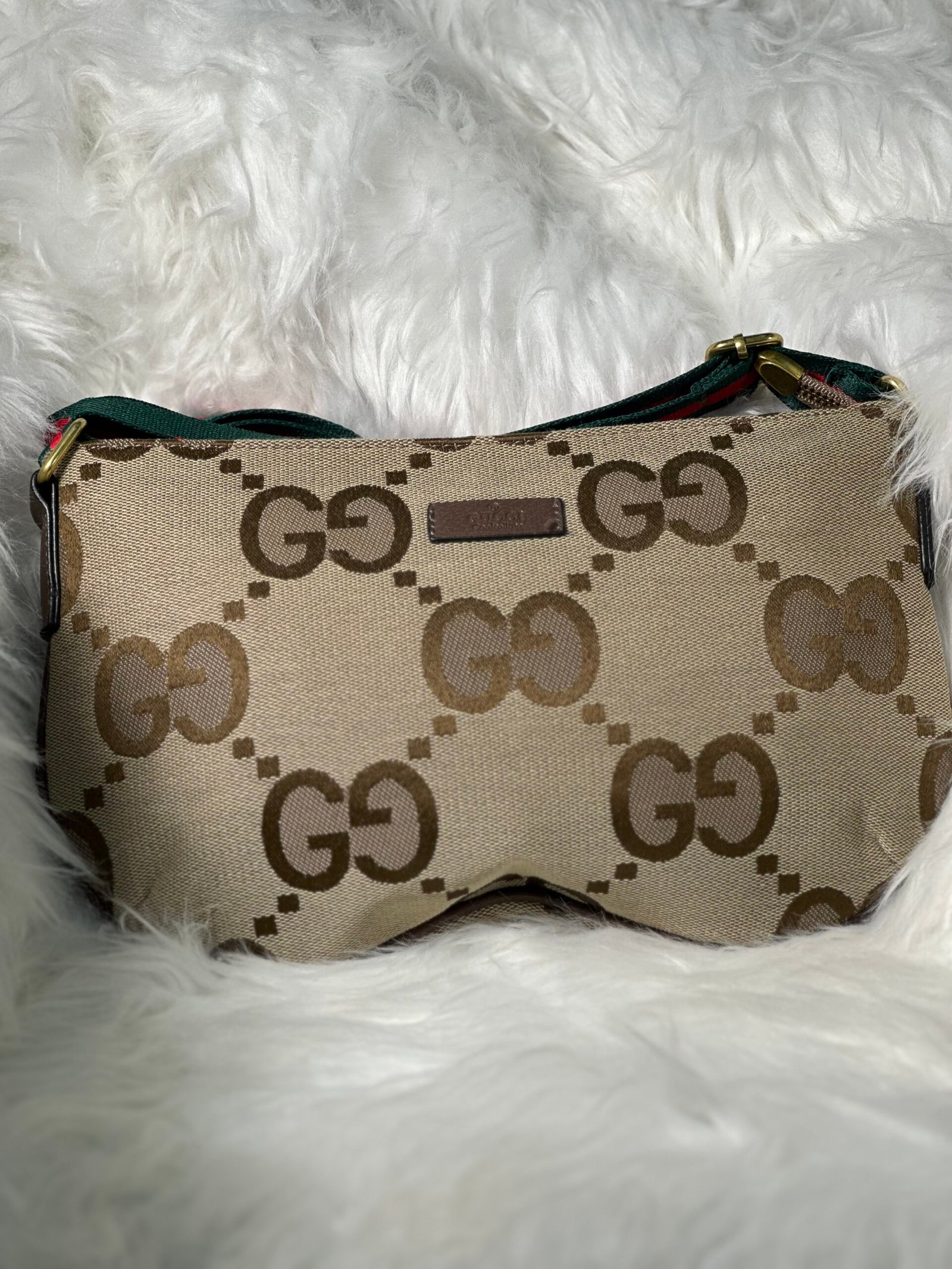 Grey and Brown Cross Gucci with Drop Down Rope