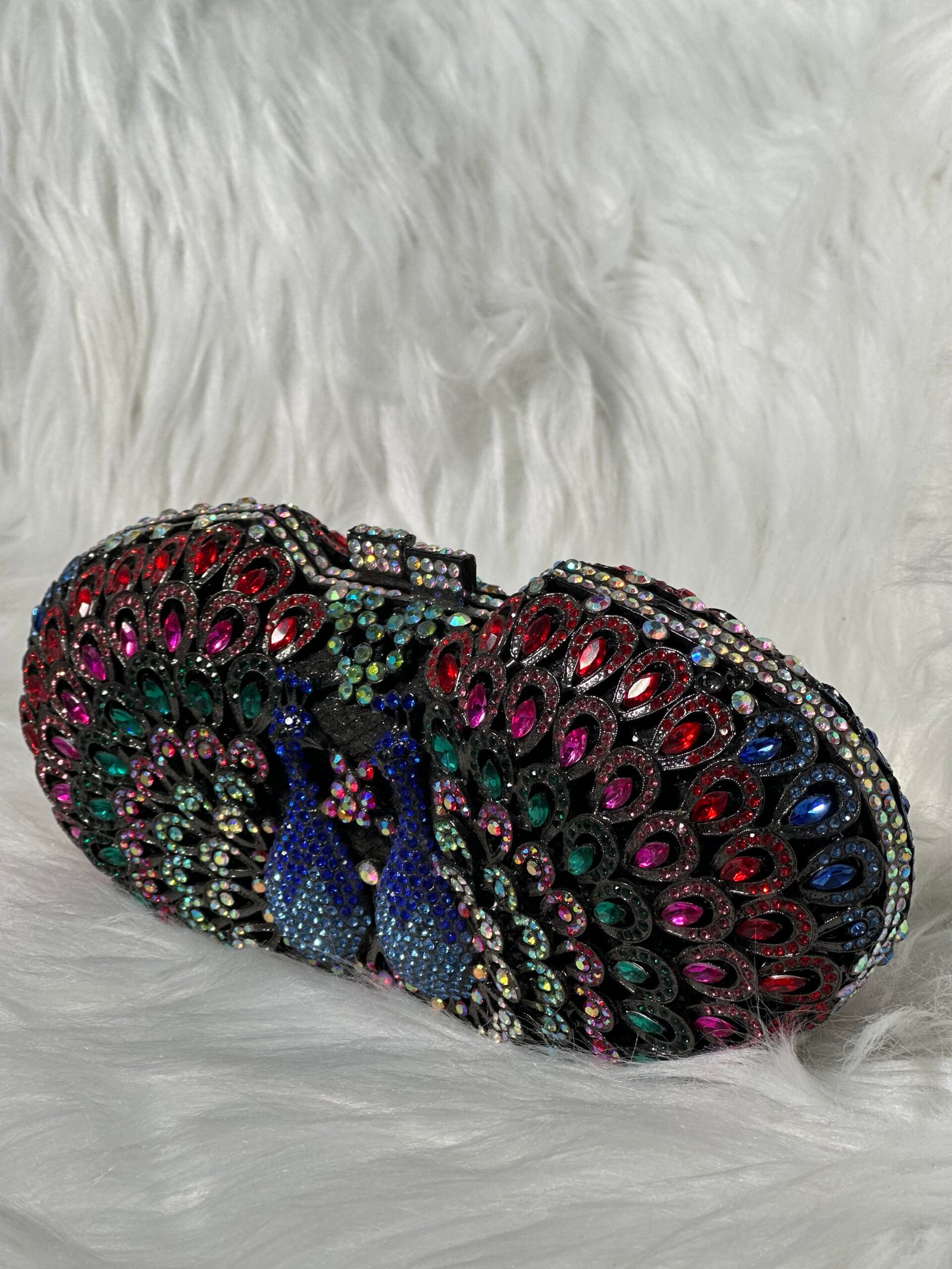 Elegant Blue Clutch Purse with Silver Accents