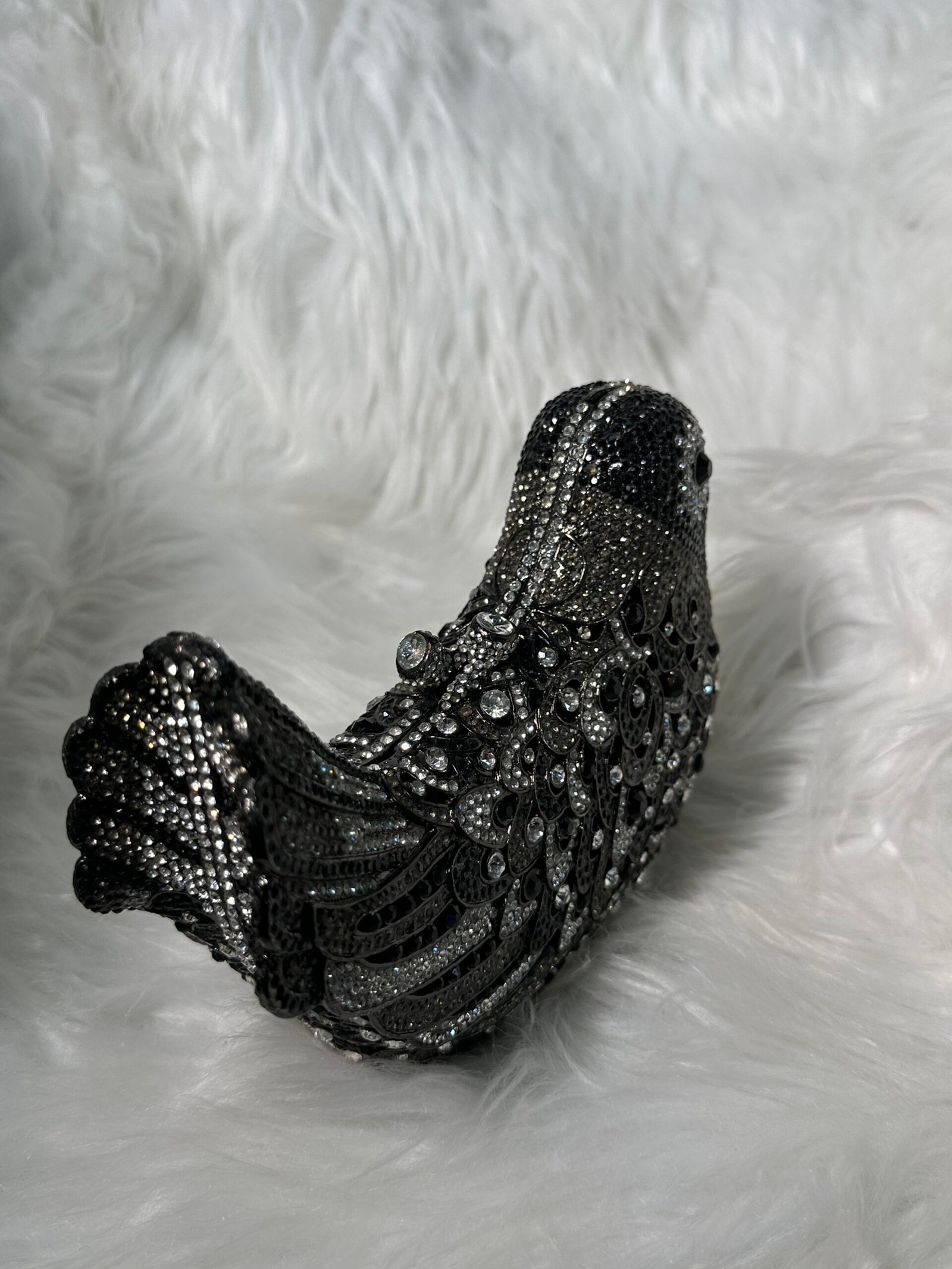 Duck Style Black & Silver Clutch Purse