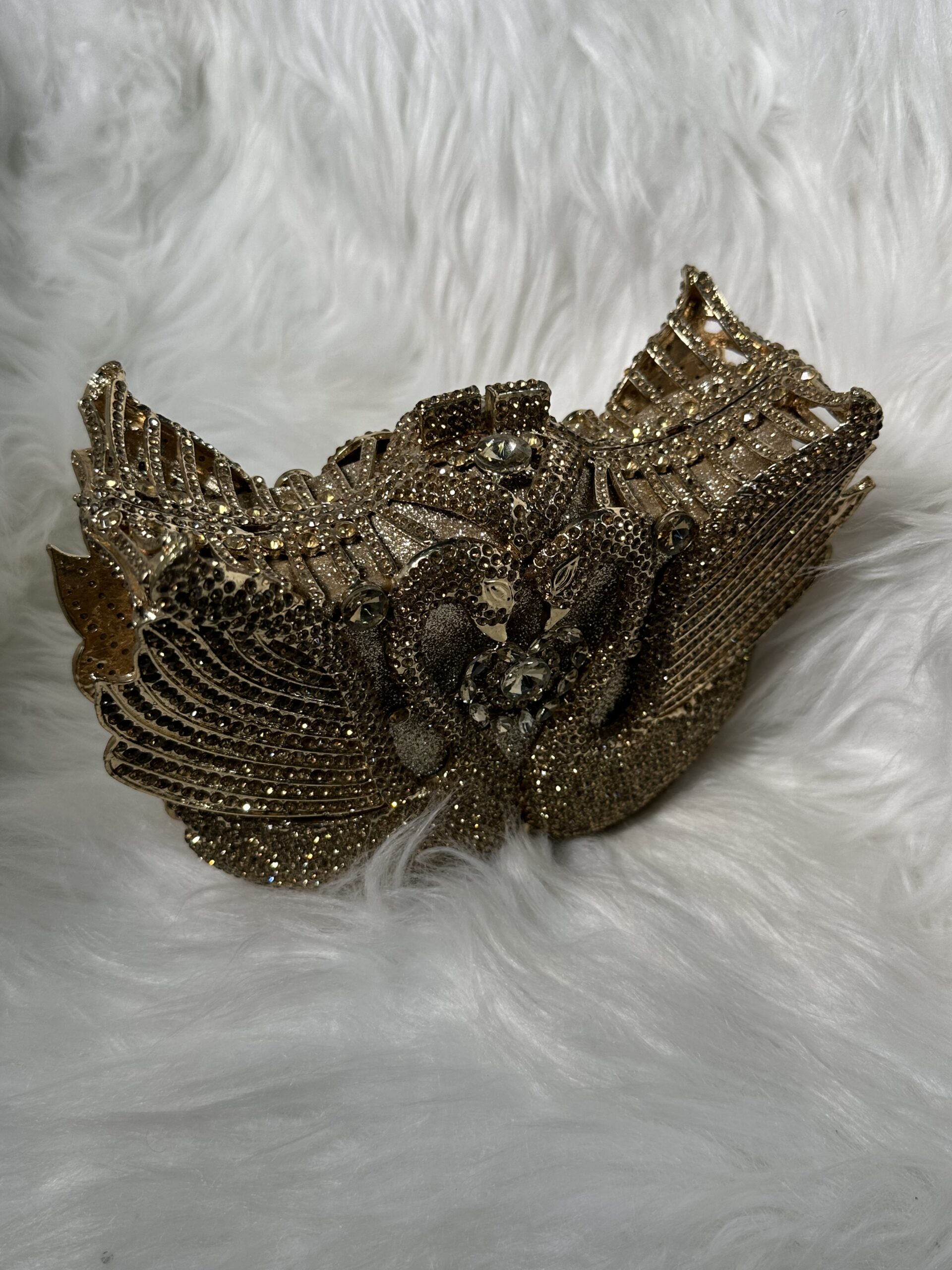Gold Bat Style Clutch Purse