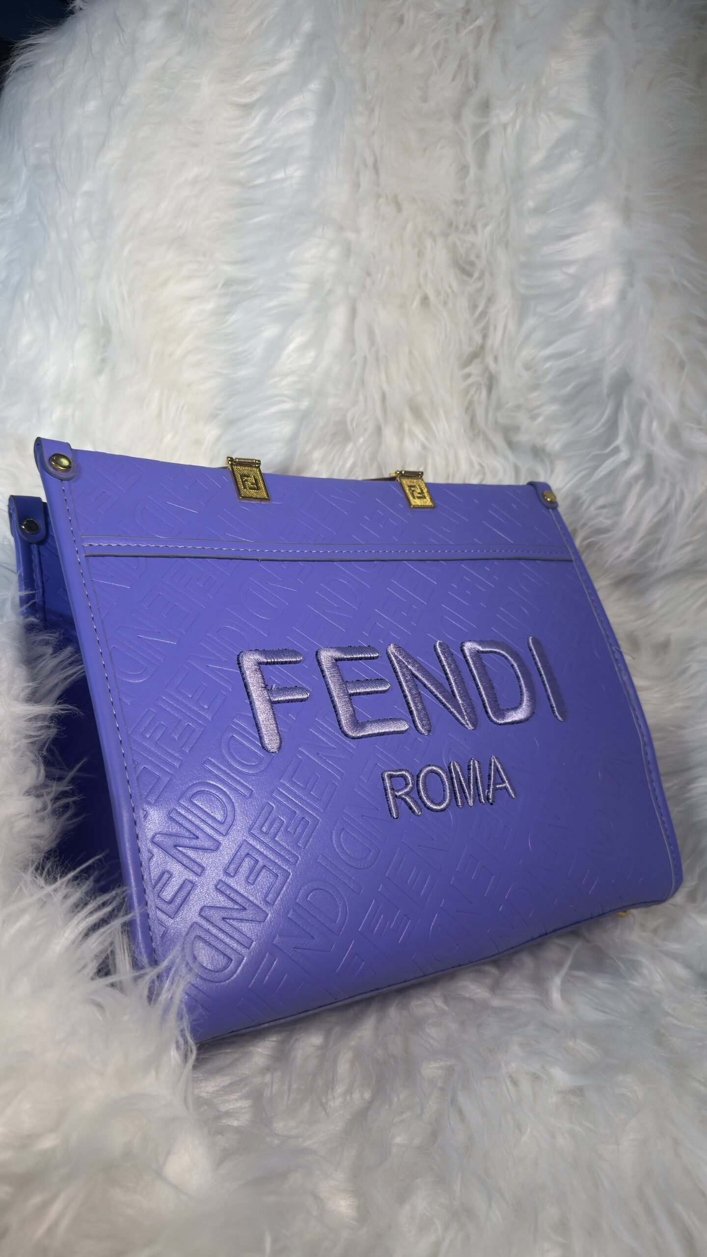 Luxury Fendi Roma Purple Bag