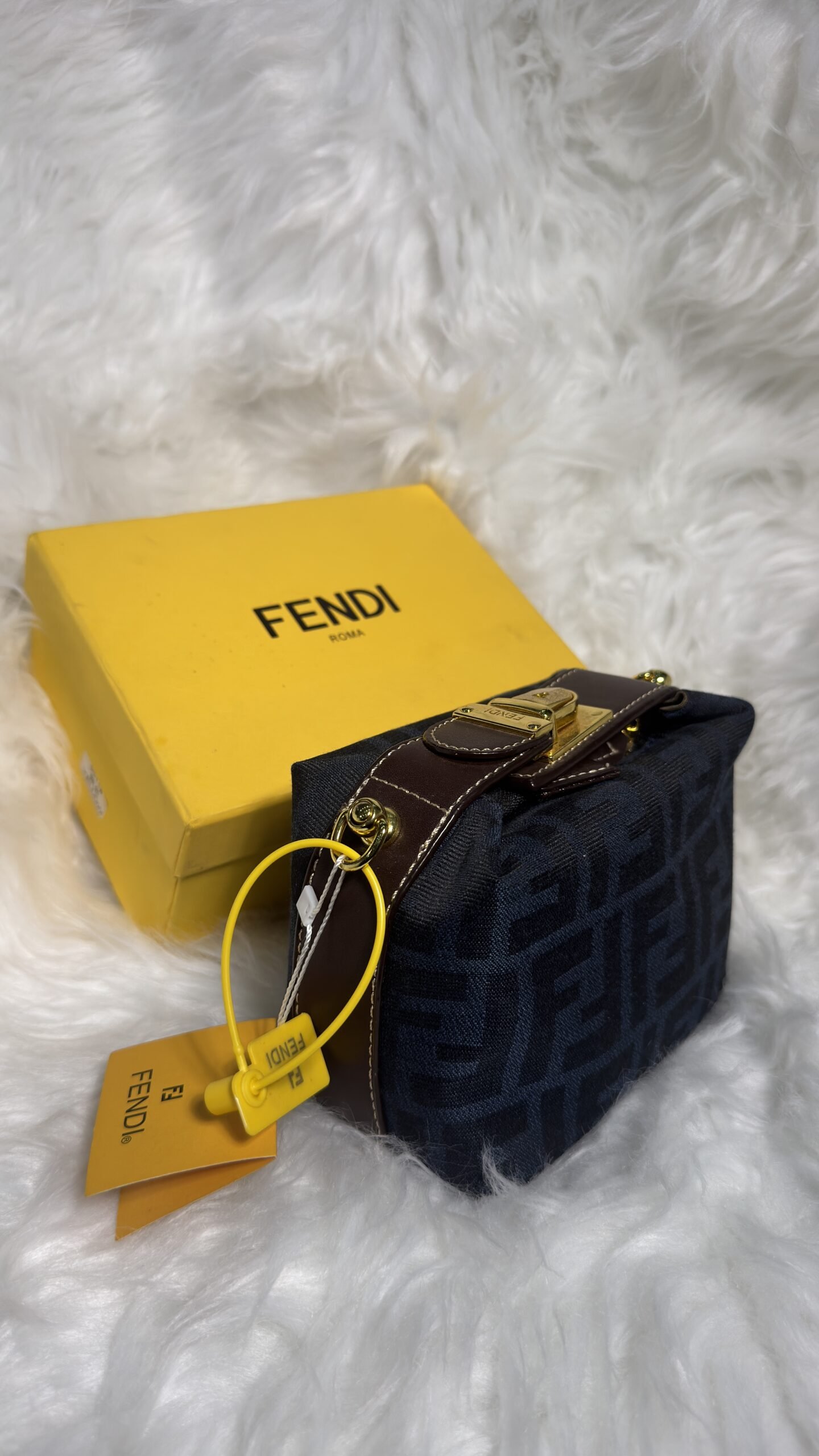 Luxury Fendi Roma Navy Blue Bag