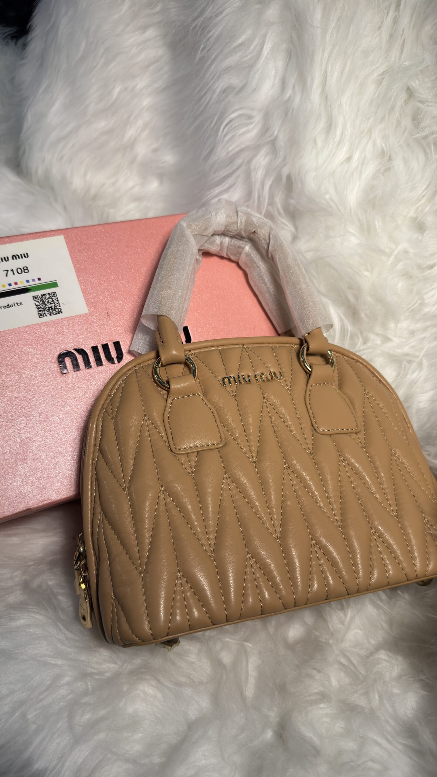 Luxury Miumiu Leather Brown Handbag