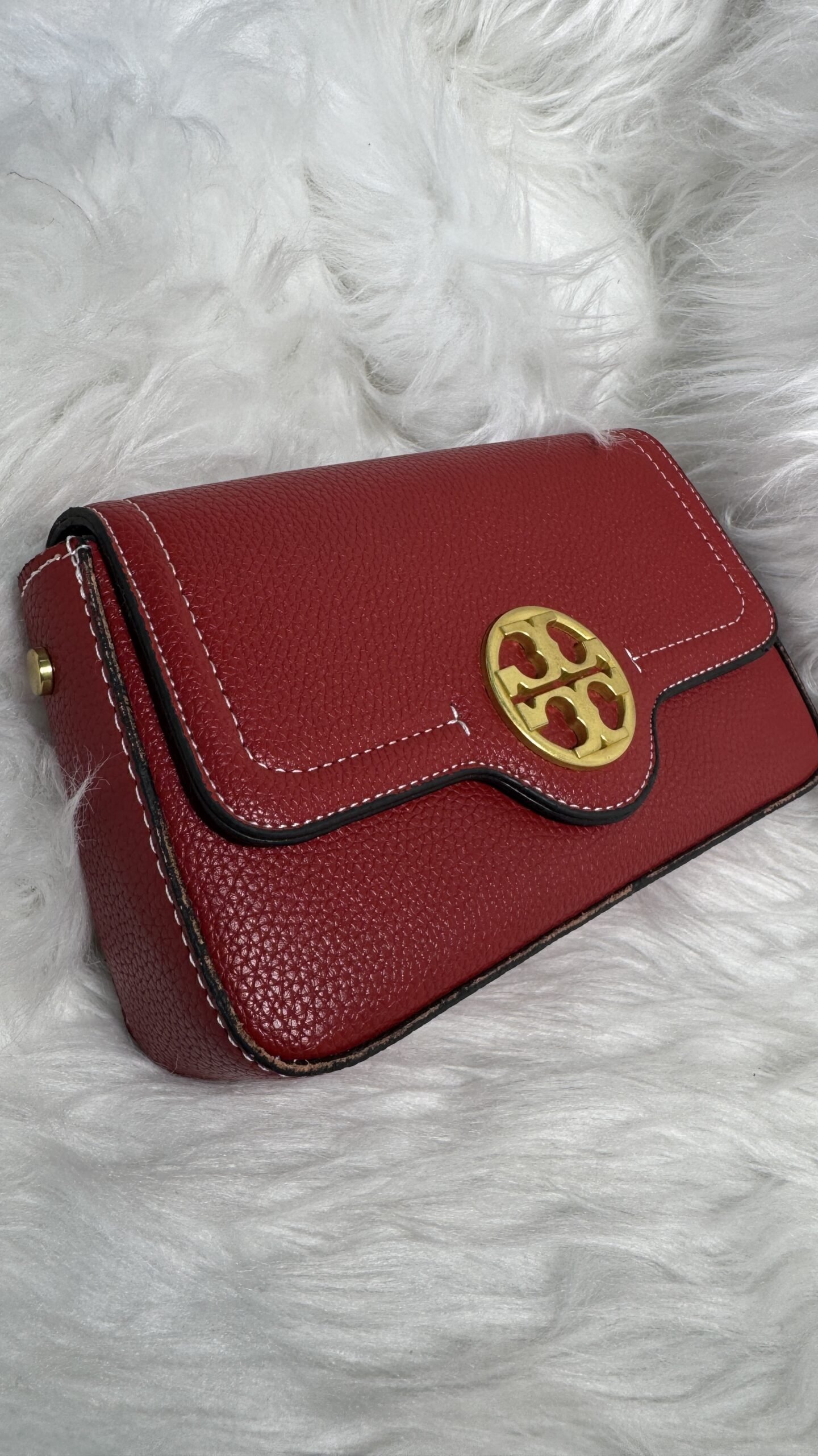 Tory Burch Fashion Leather Wine Bag
