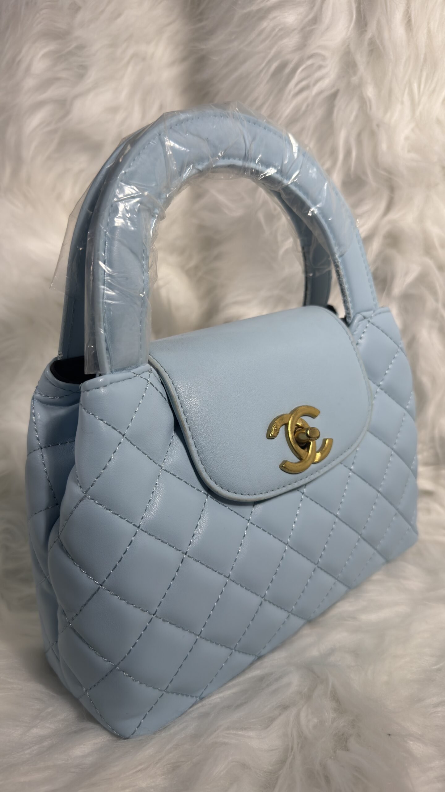 Chanel Light Blue Leather Bag