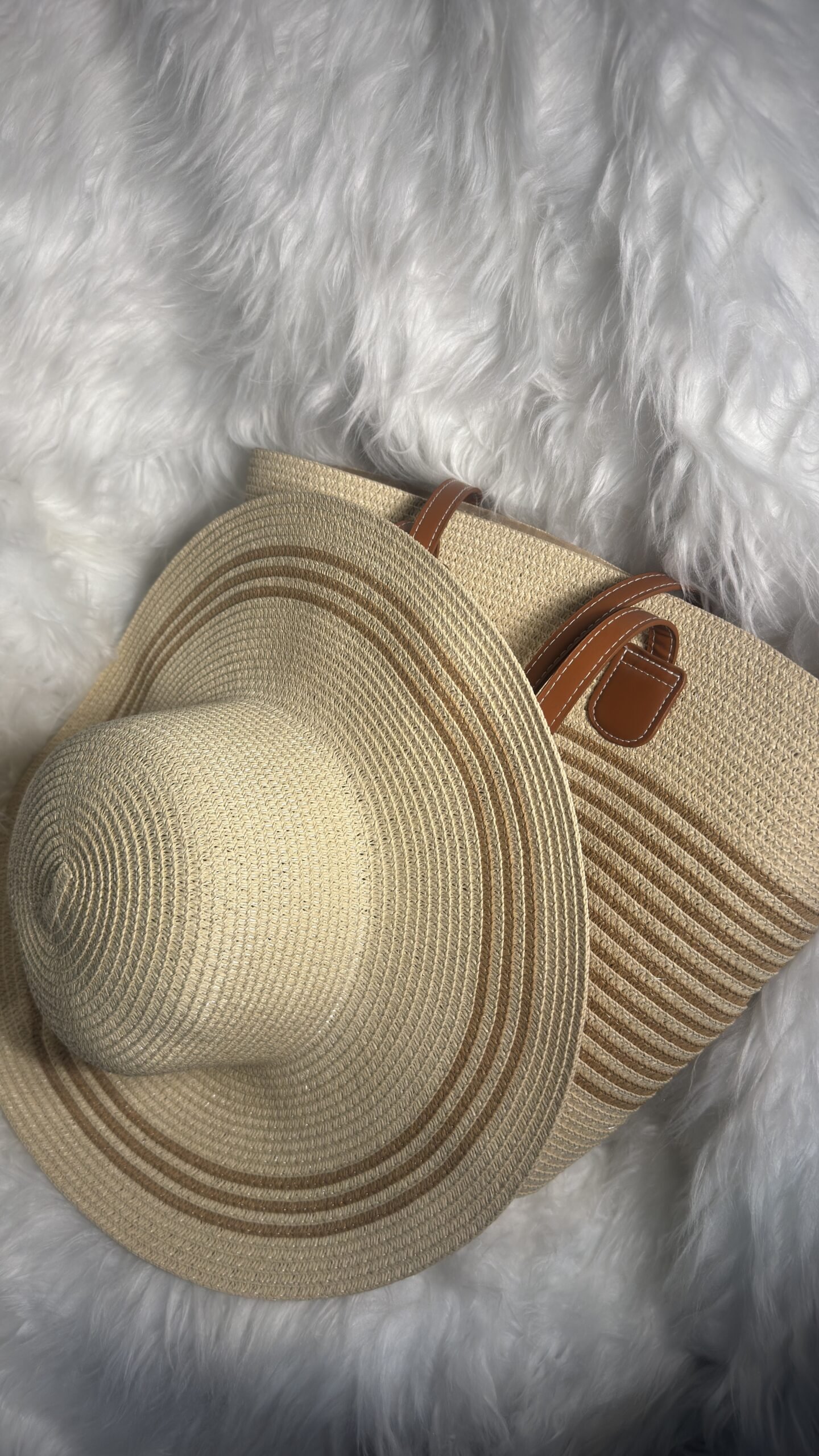 Fashion Beach Bag with Hat Set