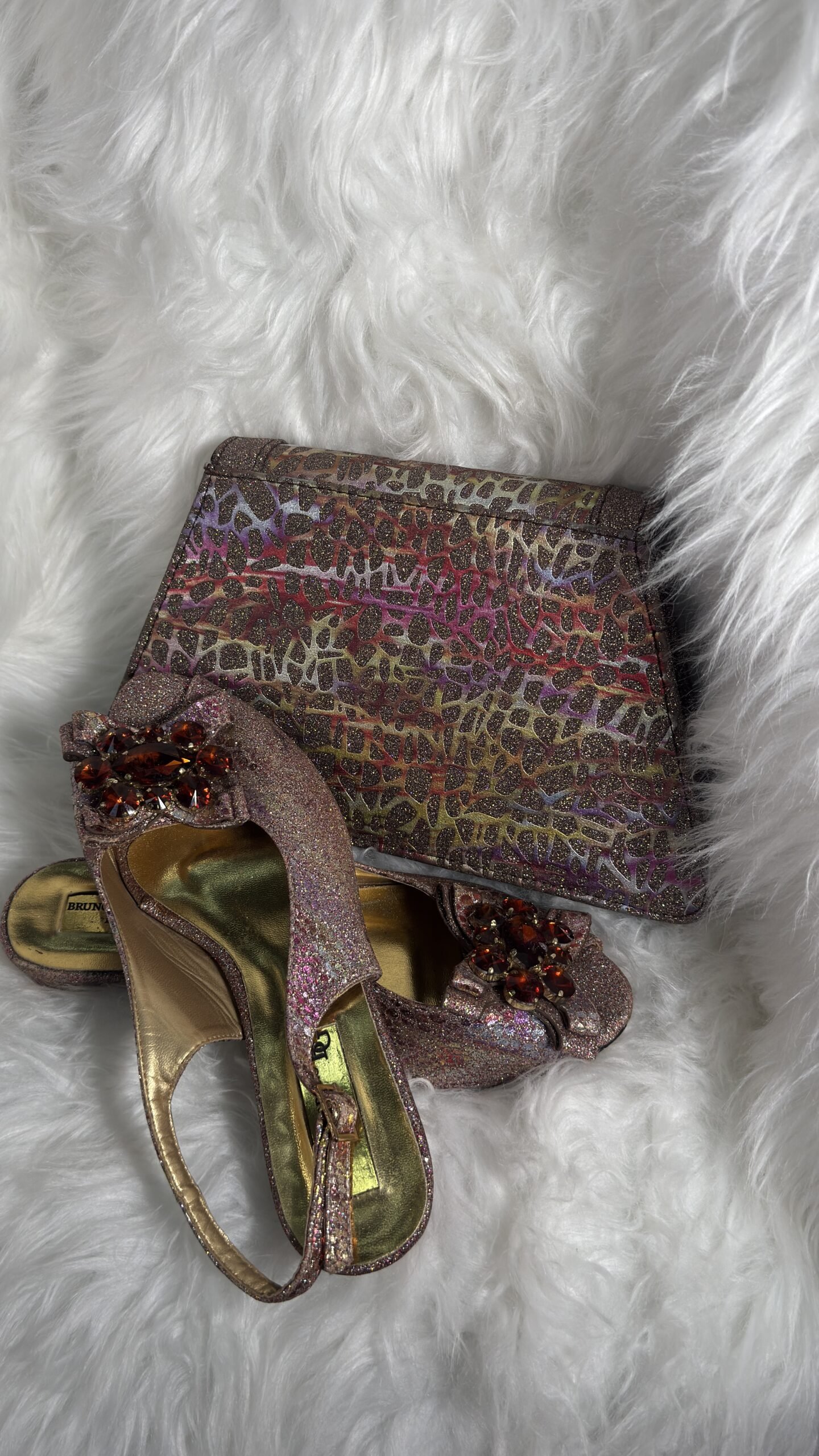 Wine Colored Stylish Shoe and Purse Set