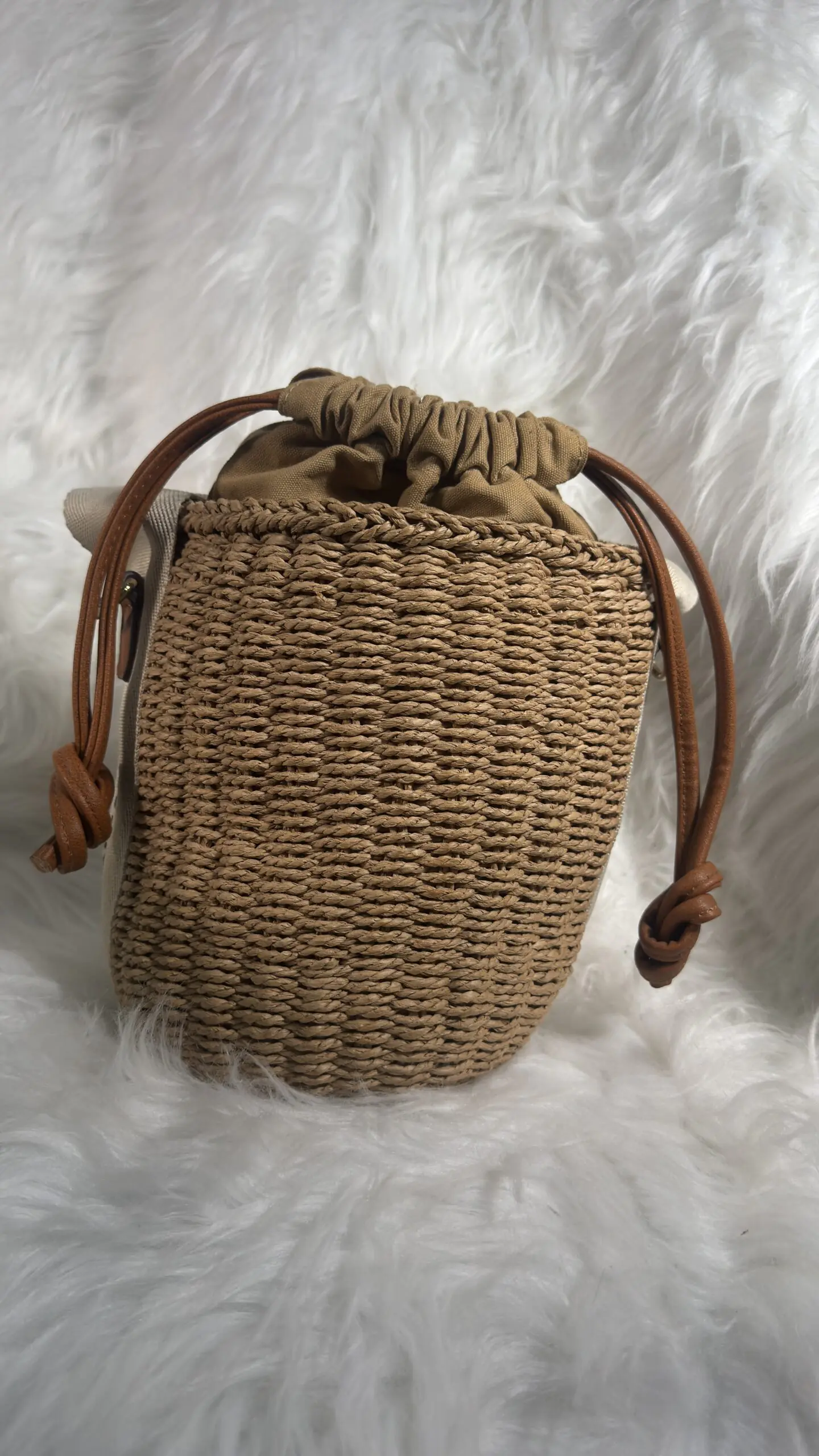 Stylish Brown Weaven Handbag