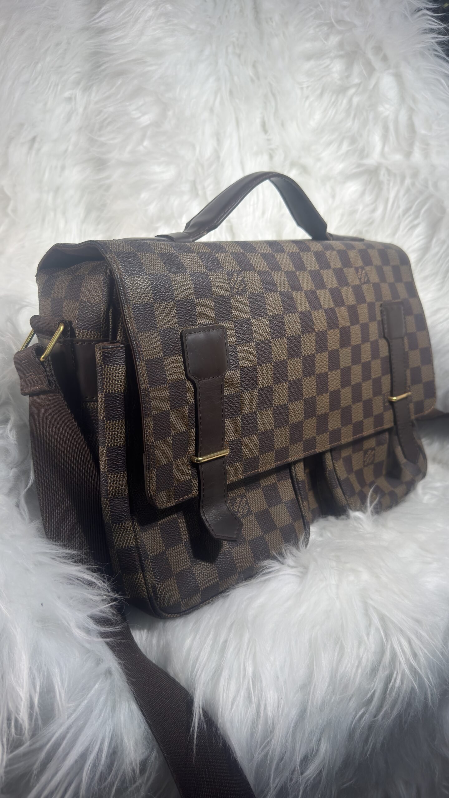 Stylish Brown LV Laptop Bag