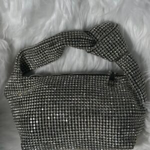 Stone Embedded Silver Purse