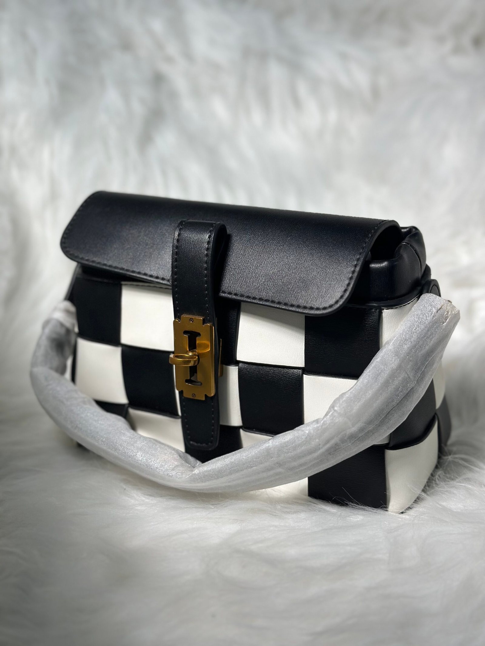 Black and White Leather Bag