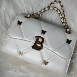 White Gold Strapped Bag