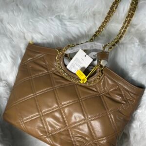 Light Brown Big Bag with Silver Embedded