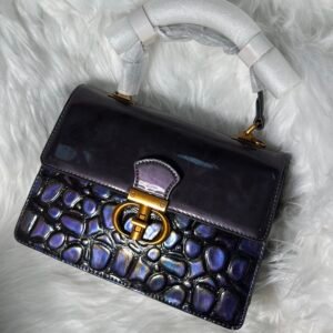 Deep Purple Handbag with Gold Accents
