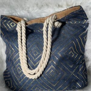 Elegant Deep Blue Gold-Accent Bag
