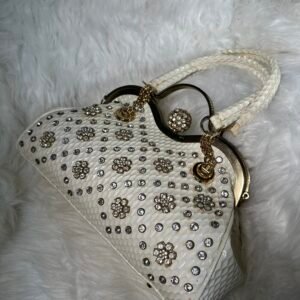 Elegant Diamond White Bag