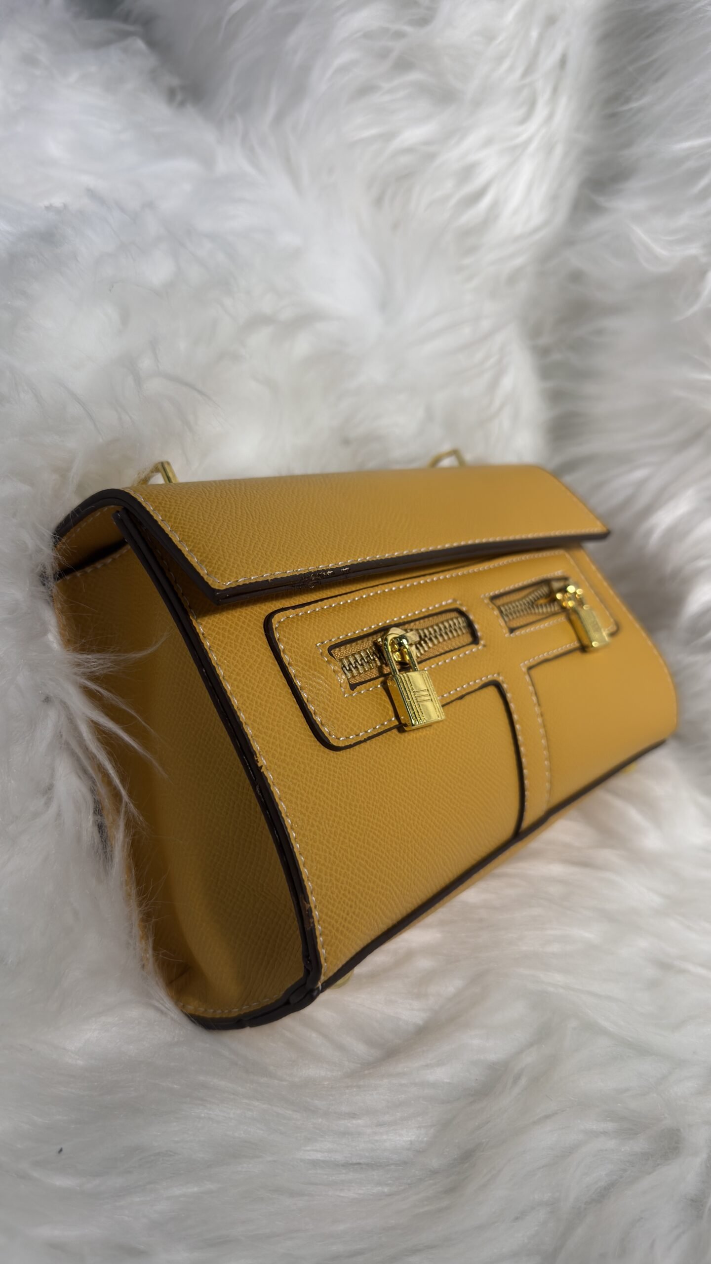 Hermes Yellow Leather Bag