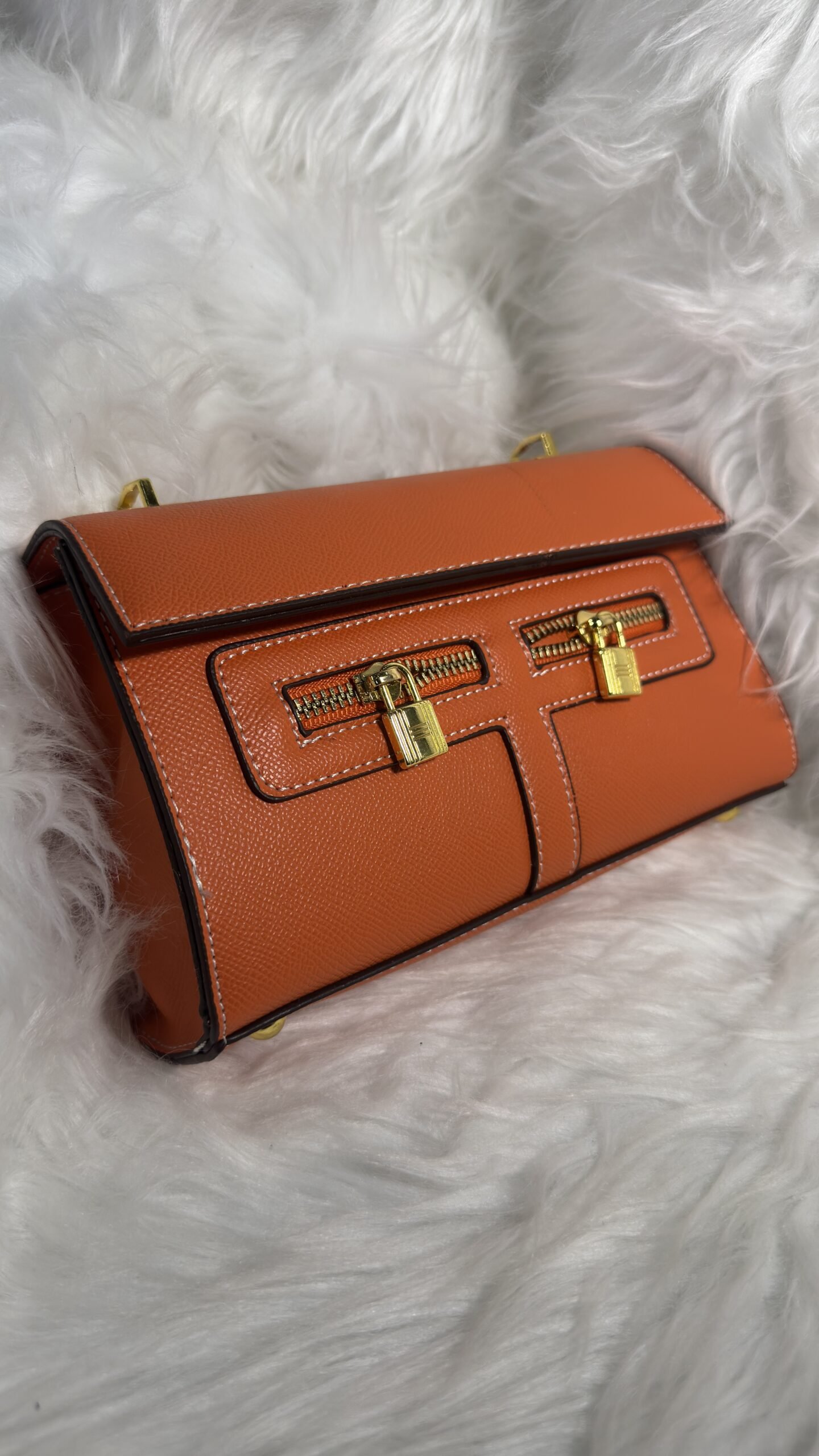Hermes Orange Leather Bag
