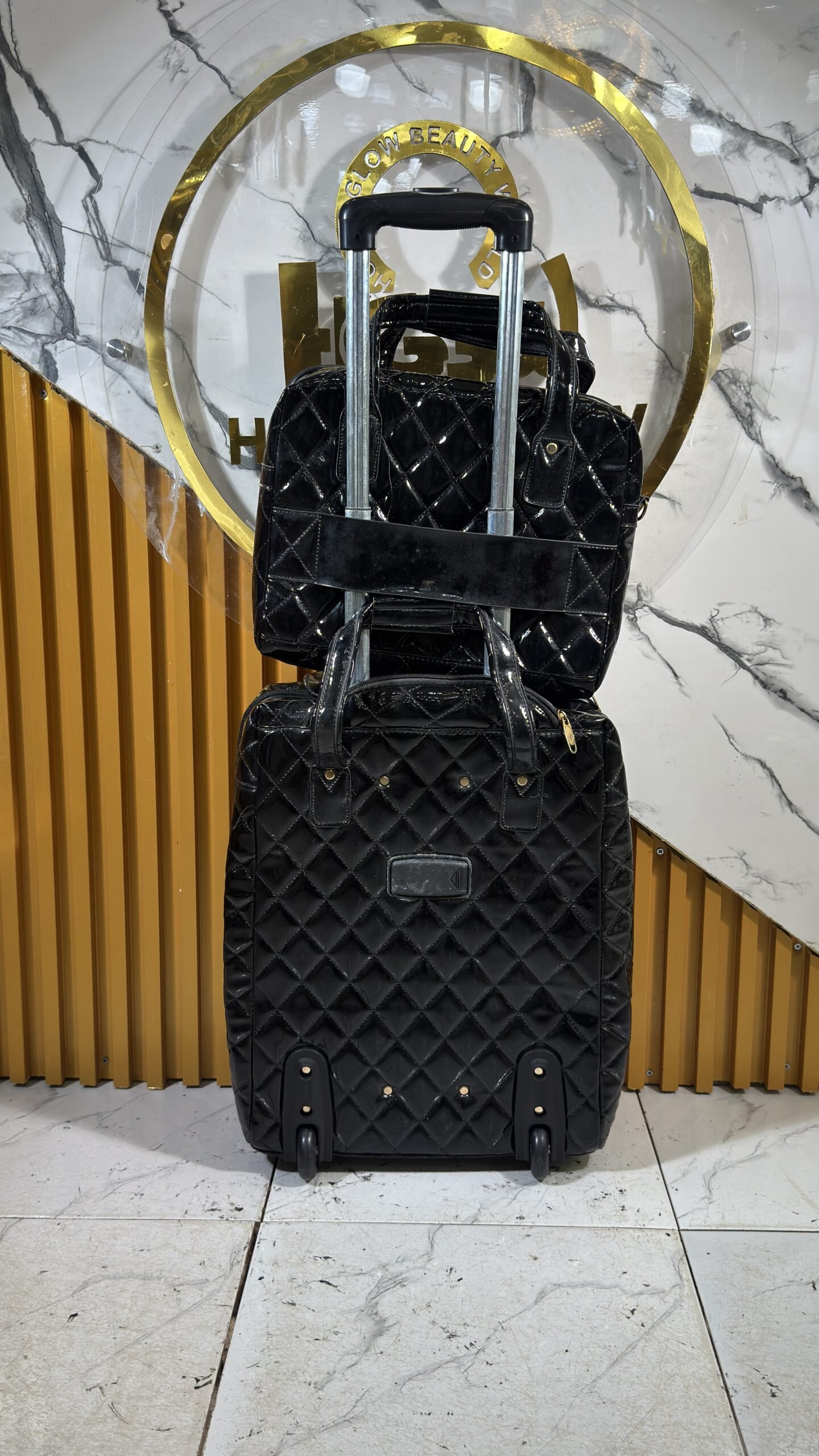 2 Set Black Luxury Travel Bags